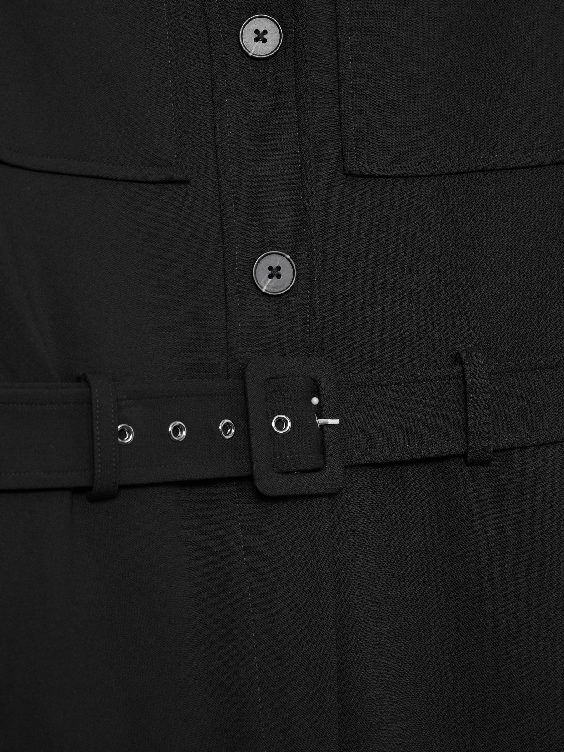 Belted Utility Jumpsuit in Black