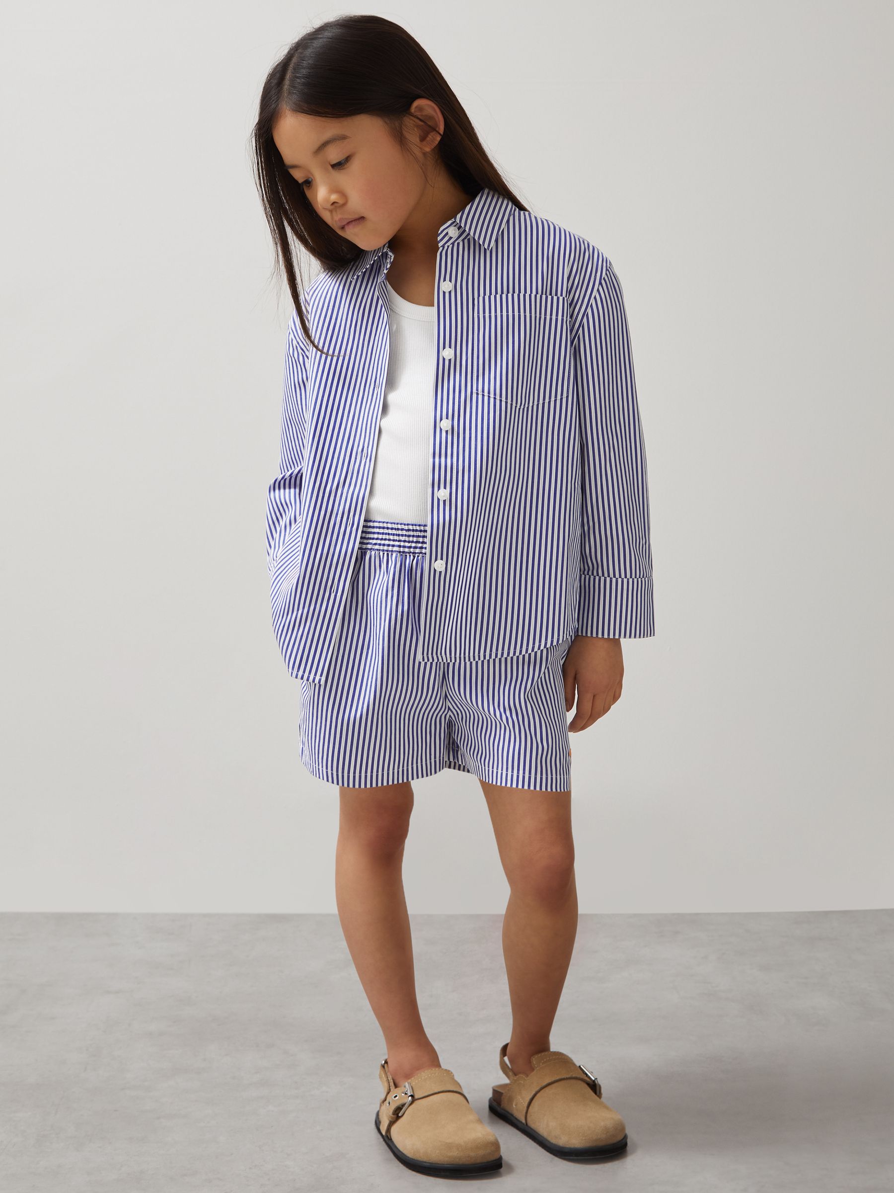 9-13 yrs McLaren F1 Team Cotton Stripe Shorts in Blue/White