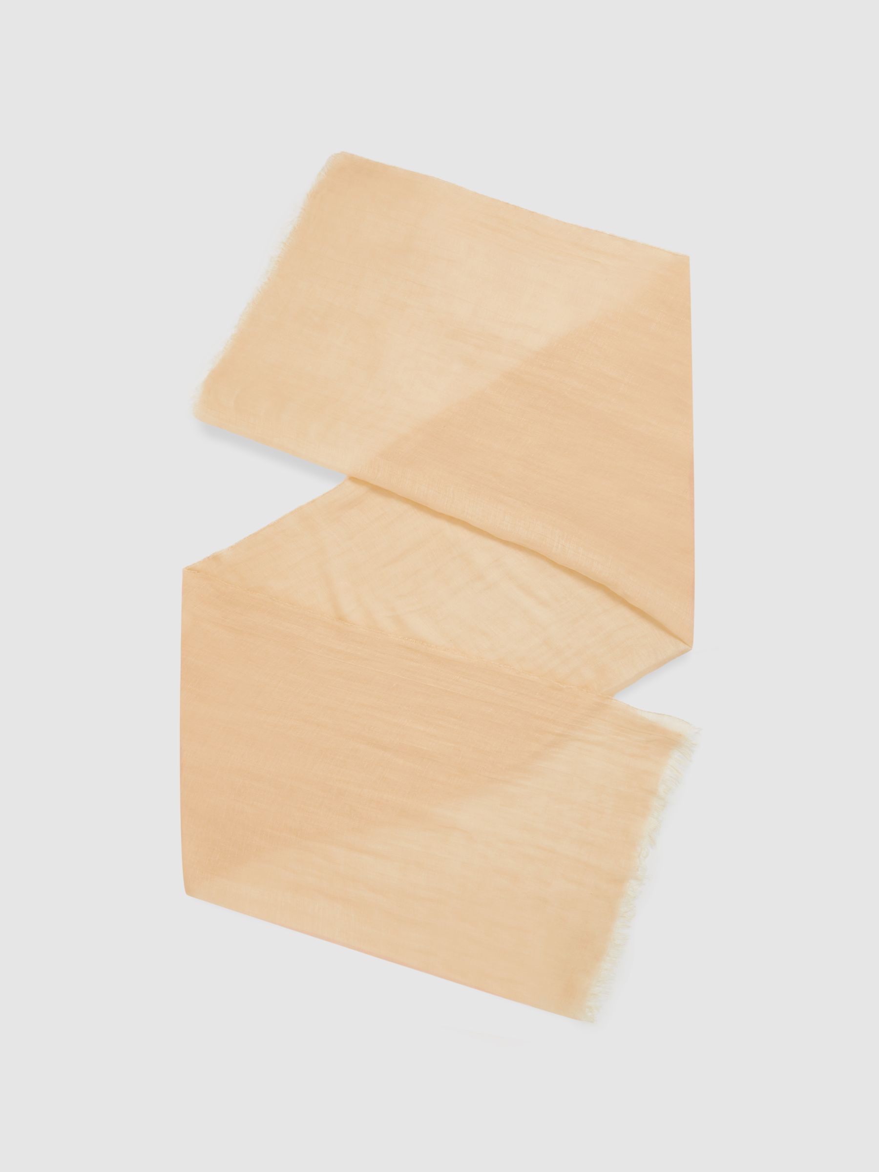 Modal-Linen Scarf With Silk in Neutral