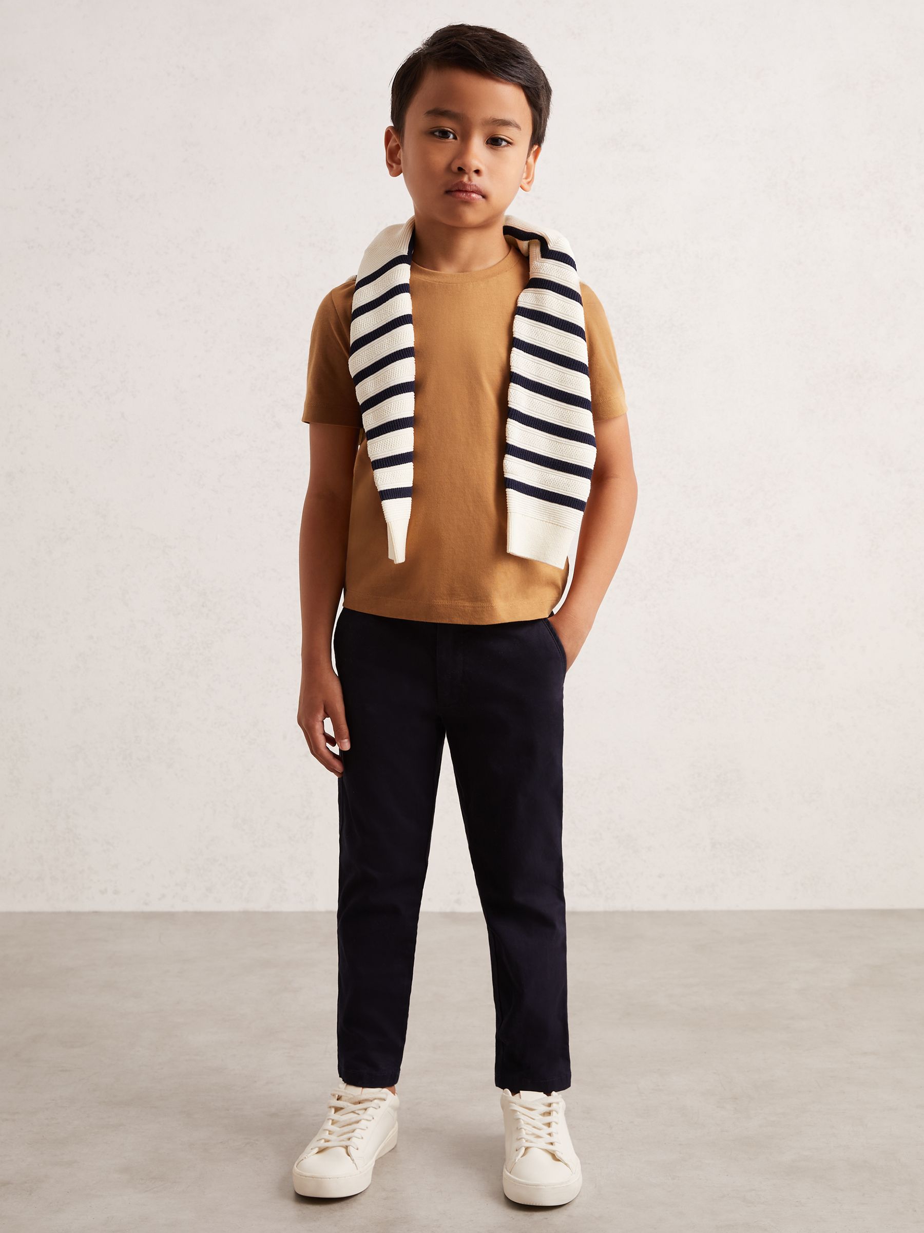 13-14 yrs Crew Neck T-Shirt in Tan Brown