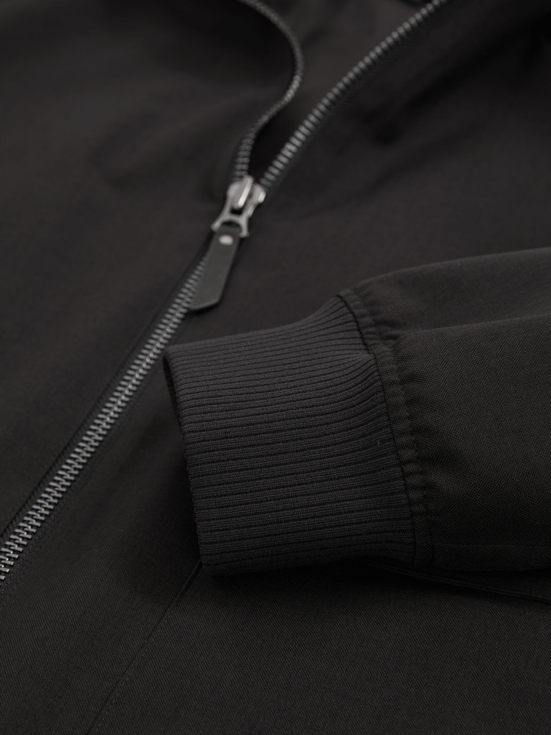 Zip-Through Funnel-Neck Jacket in Black