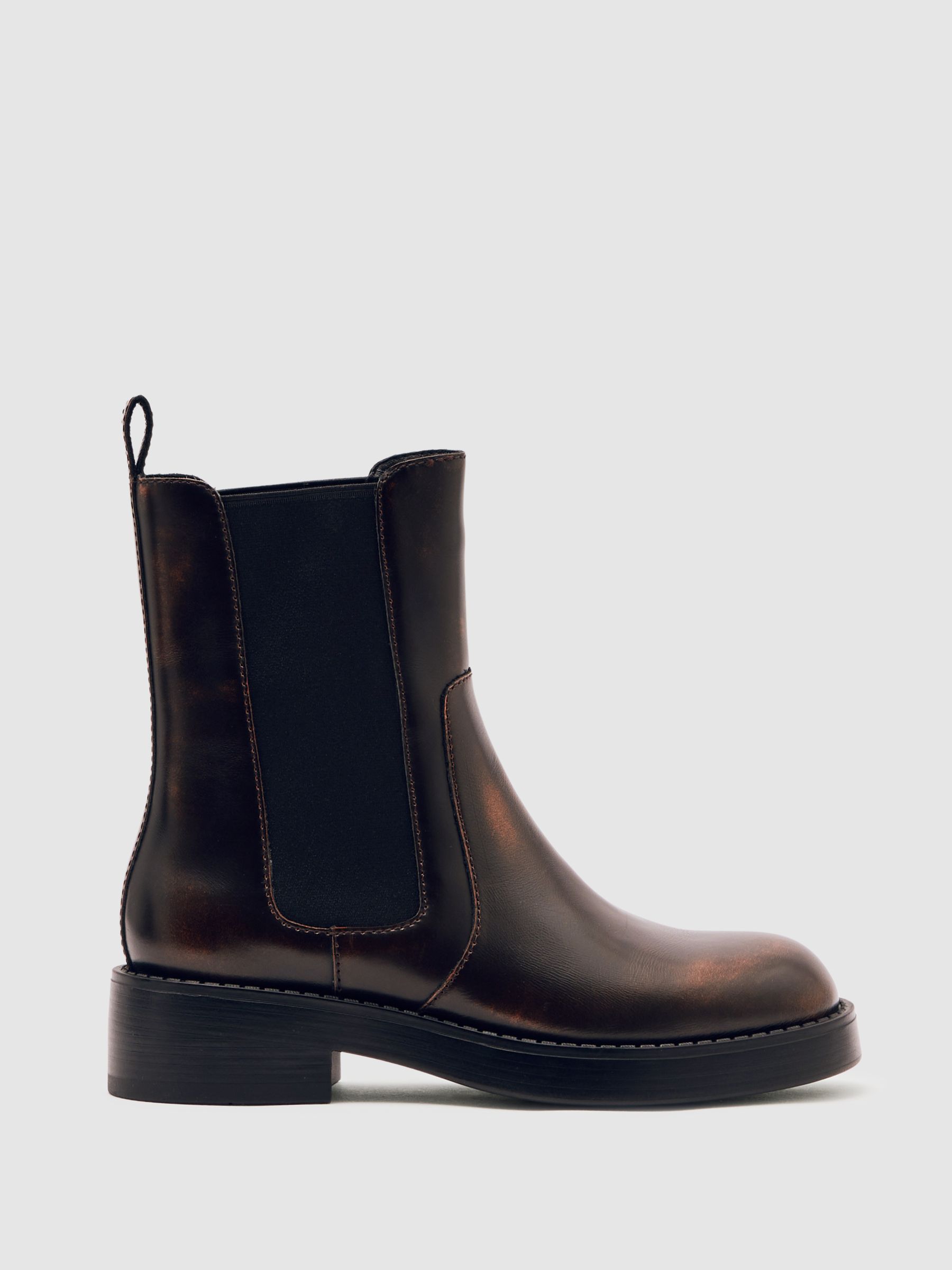 Leather Chelsea Boots in Brown