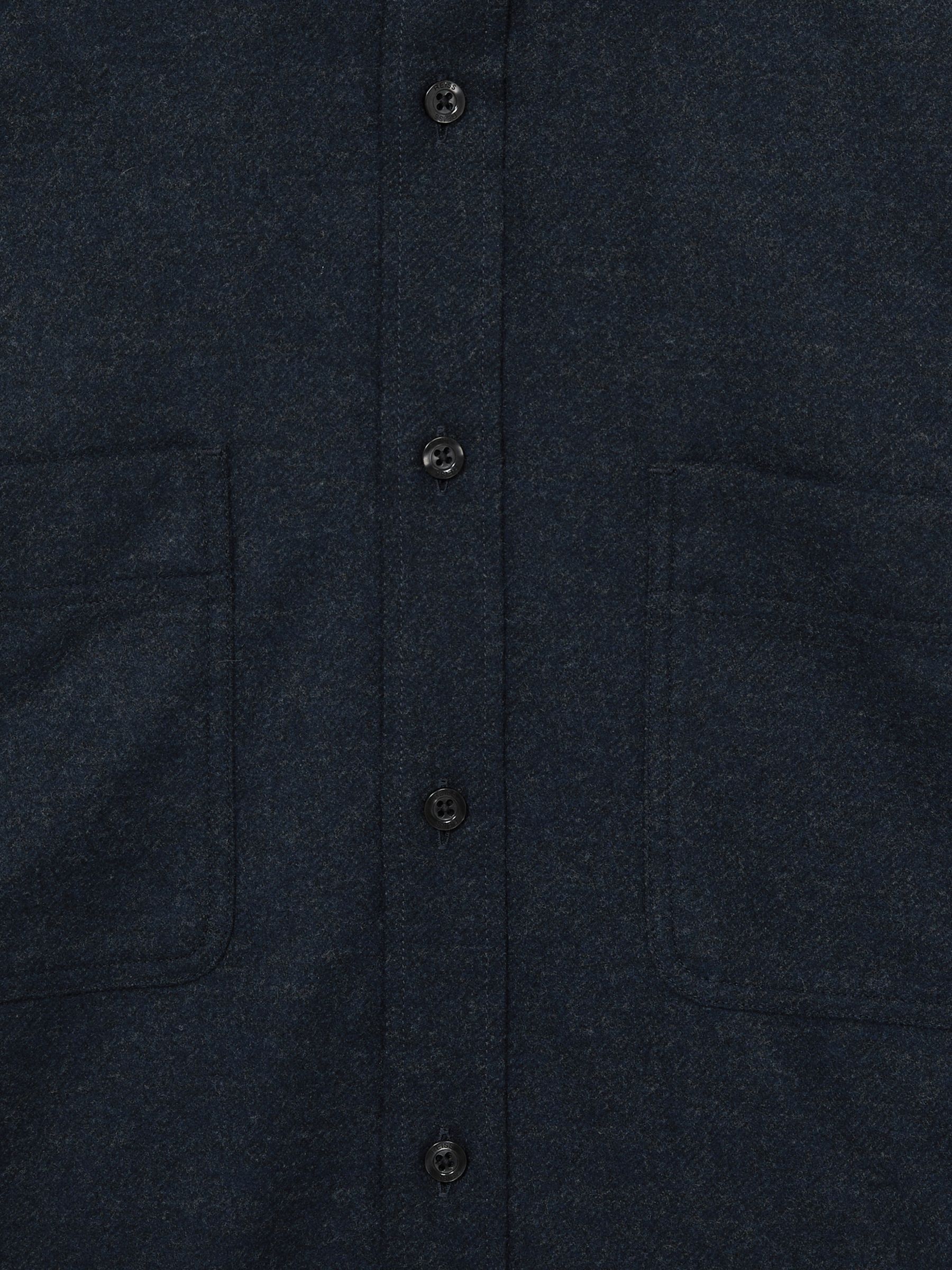 Twin-Pocket Button-Through Overshirt in Navy