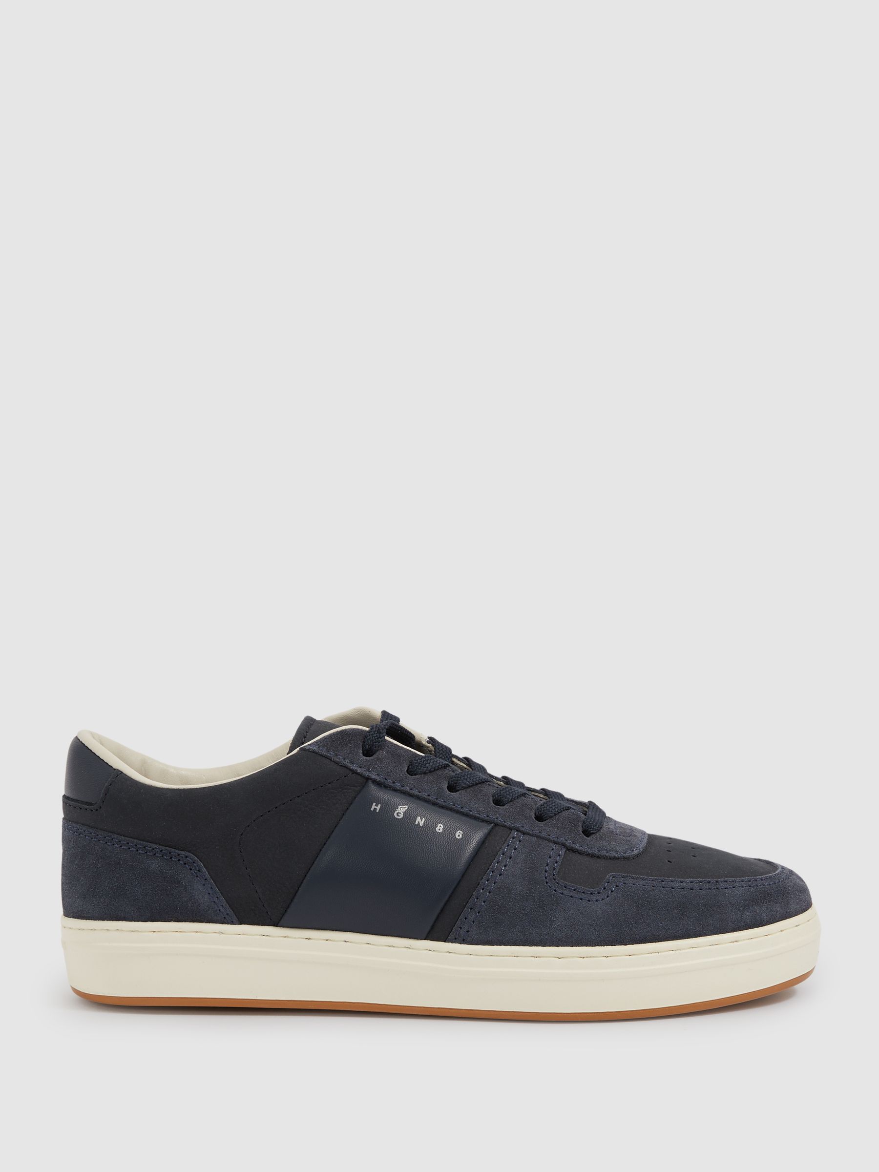 Hogan Leather And Suede Lace-Up Trainers in Black
