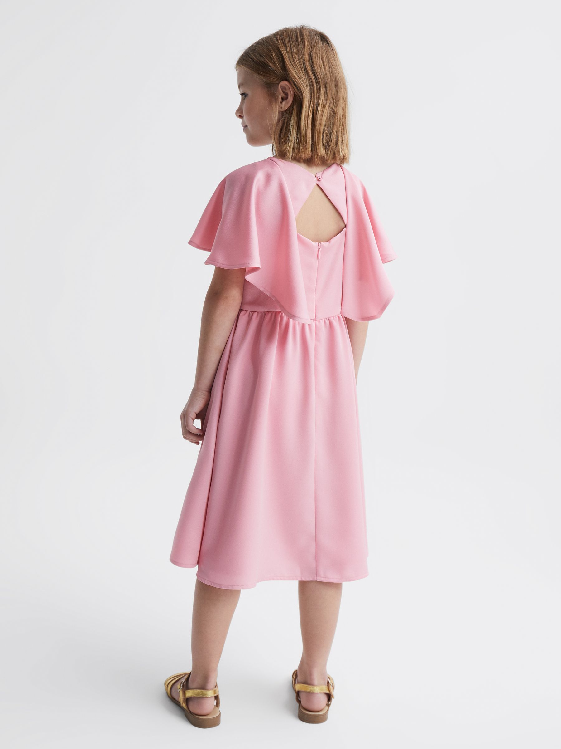 4-9 yrs Satin Midi Dress in Pink