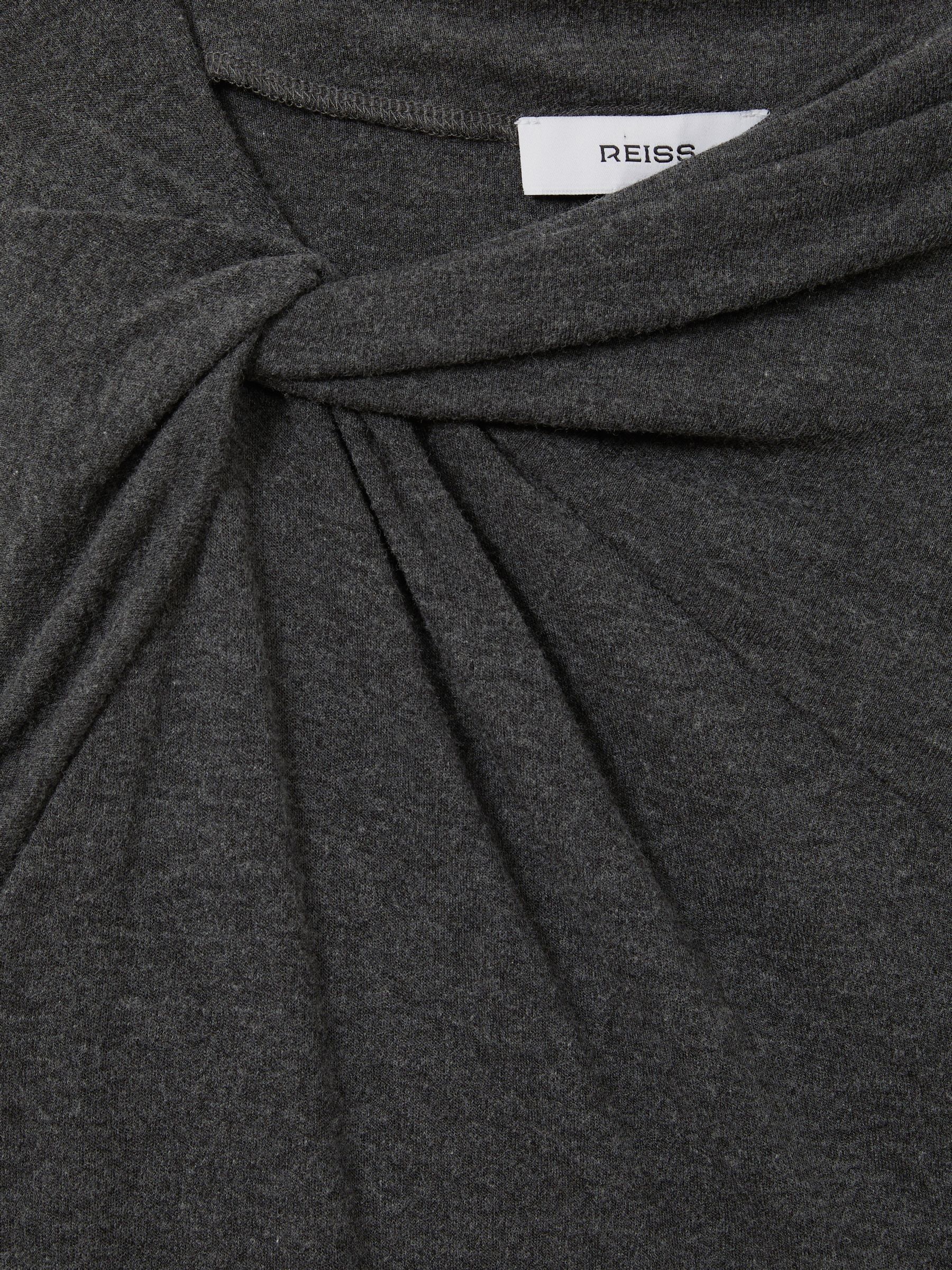 Knitted Twist Detail Mini Dress in Grey