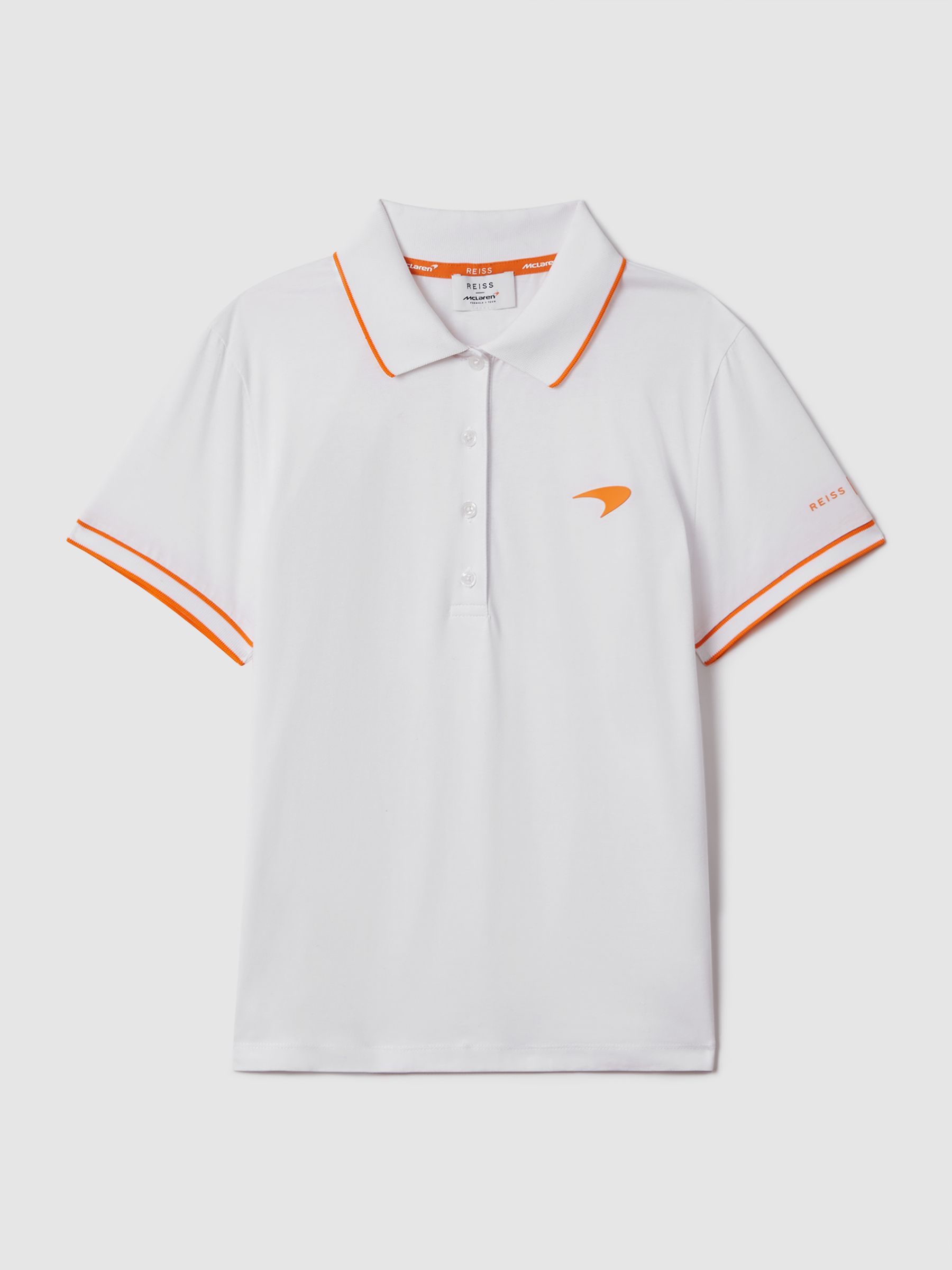 McLaren F1 Mercerised Cotton Polo Shirt in White