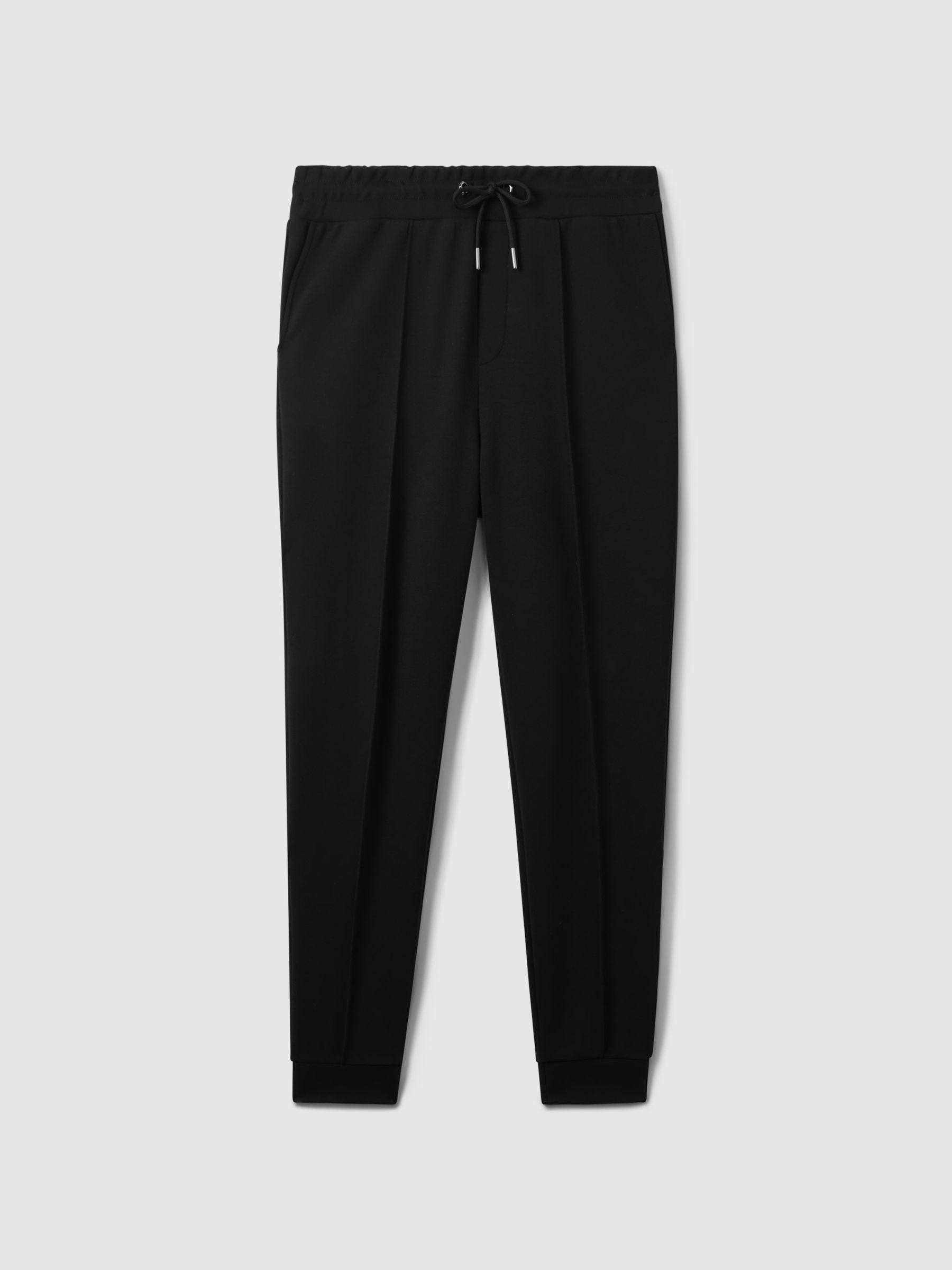 Stretch Jersey Tailored Joggers in Black