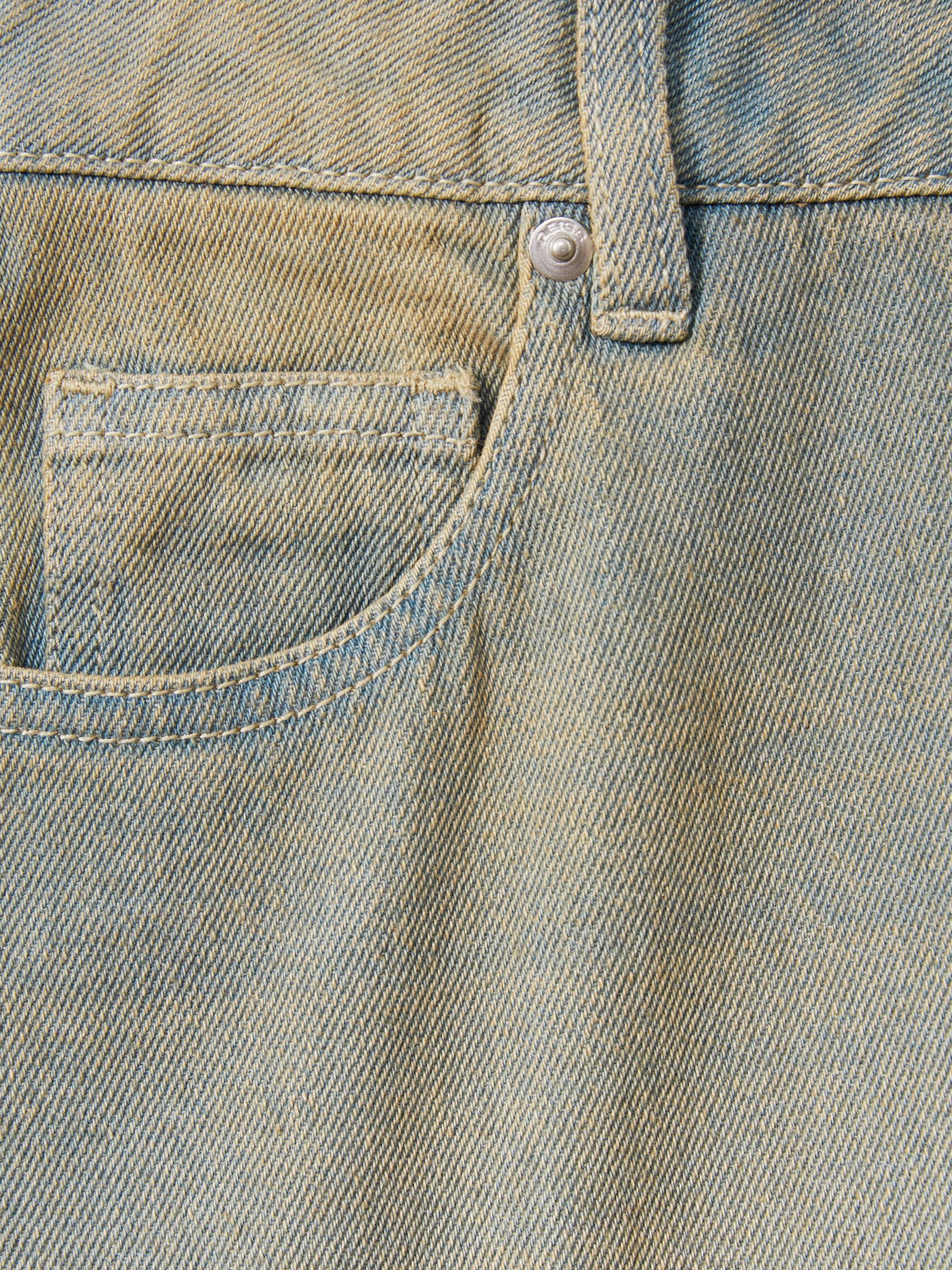 9-13 yrs Acid Wash Wide Leg Jeans in Green