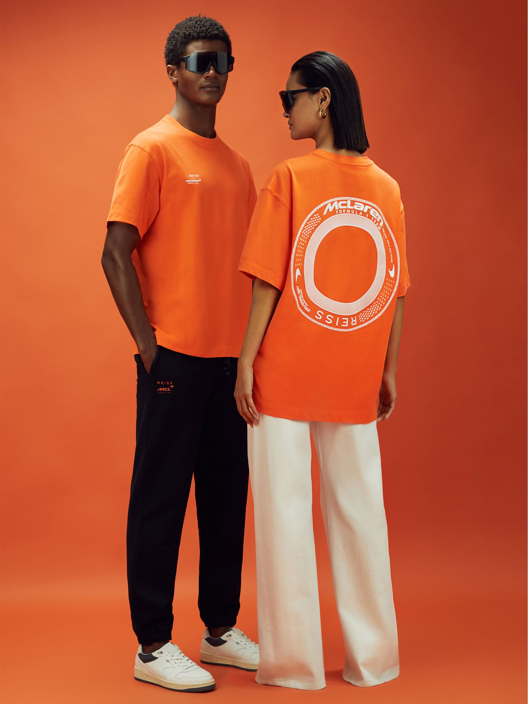 McLaren F1 Oversized Cotton Crew Neck T-Shirt in Papaya
