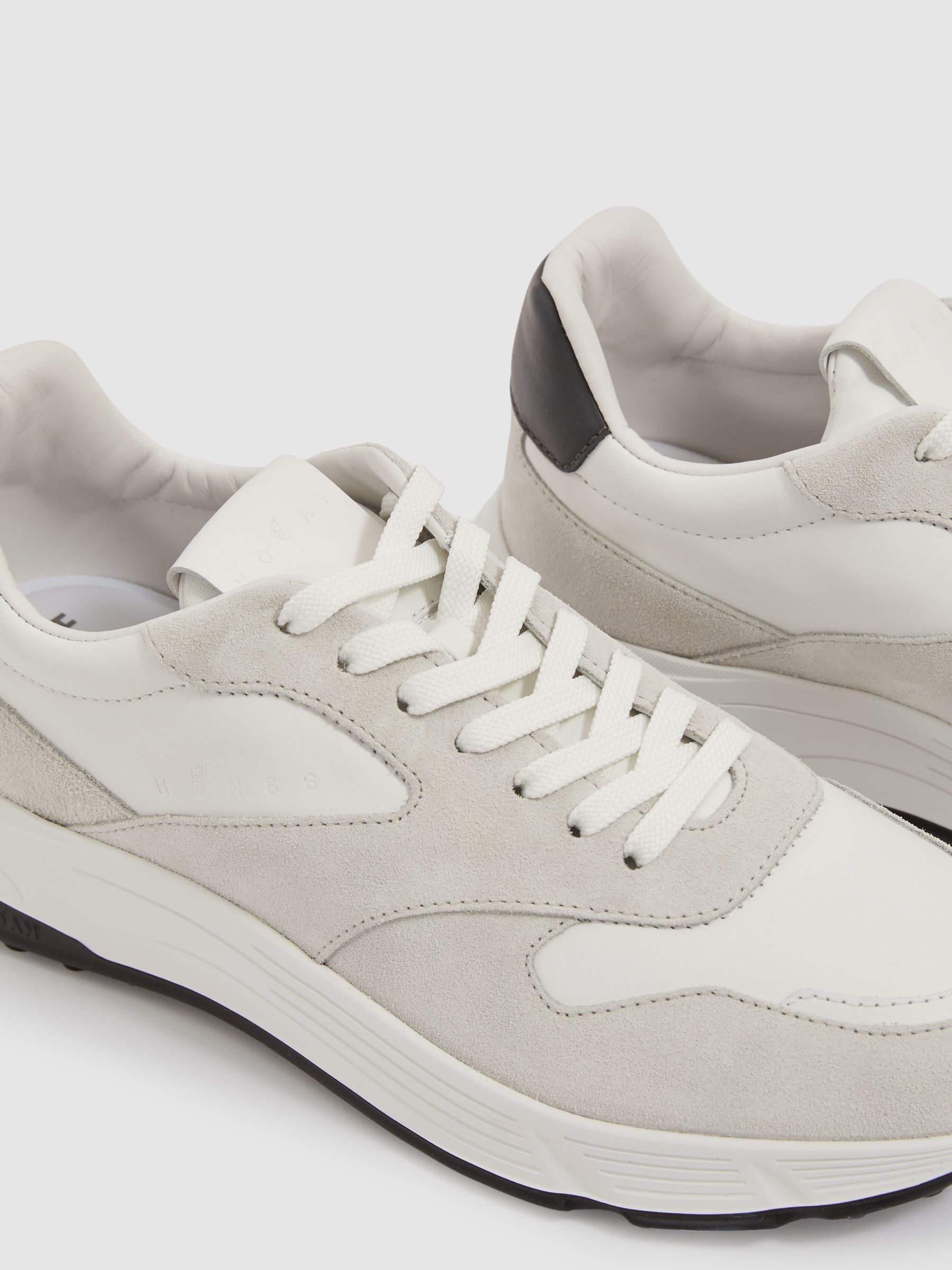 Hogan Suede Technical Trainers in Grey Multi