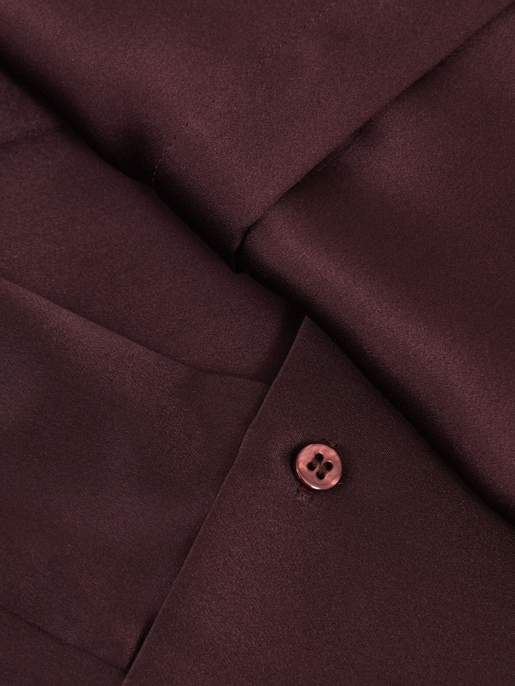 Silk Double-Cuff Button-Through Shirt in Red