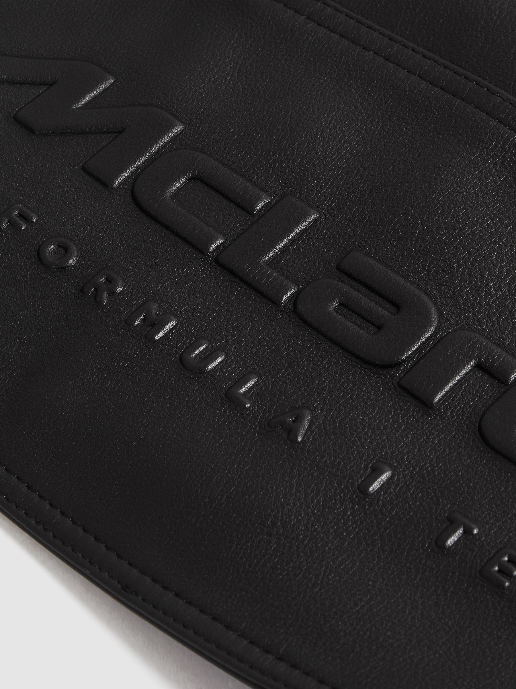 McLaren F1 Embossed Leather Jacket in Black