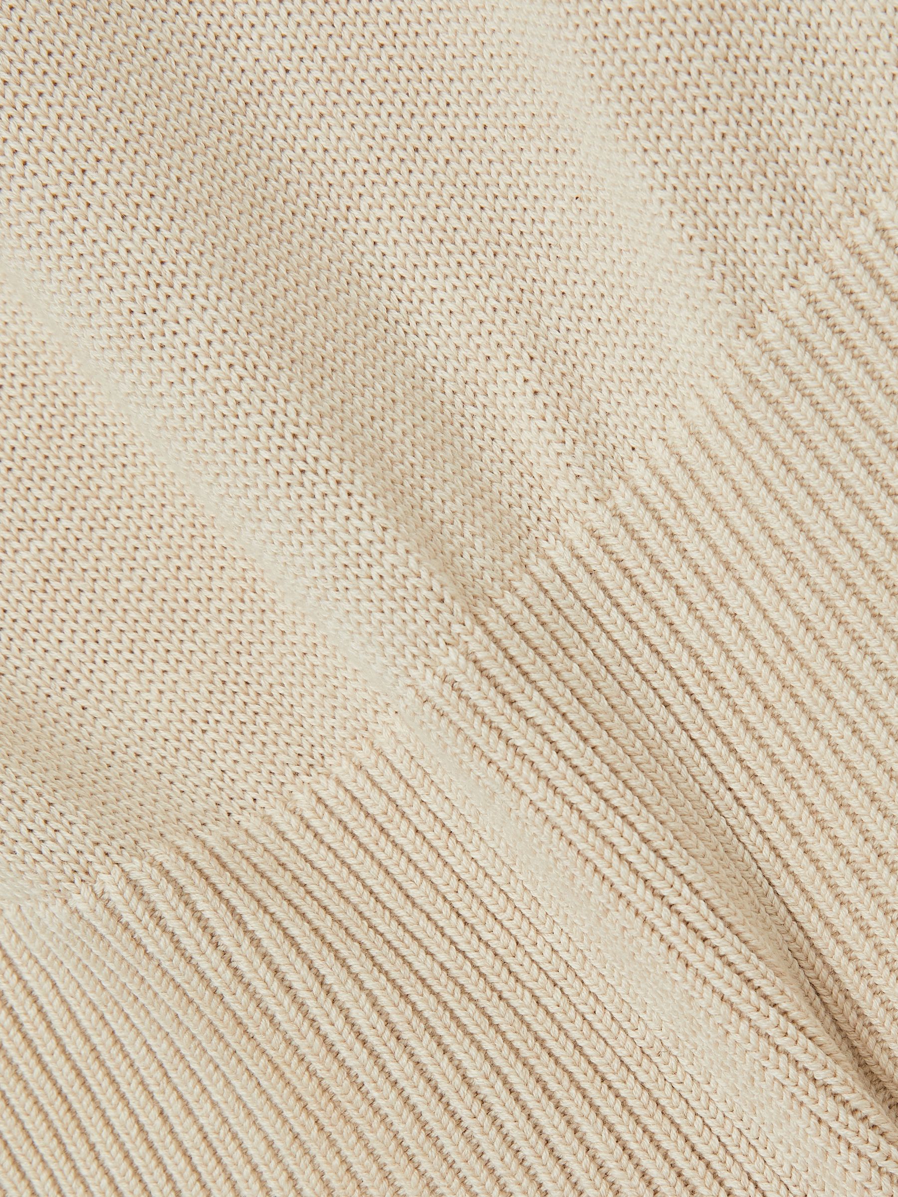 Cotton And Wool Crew-Neck Top in Neutral