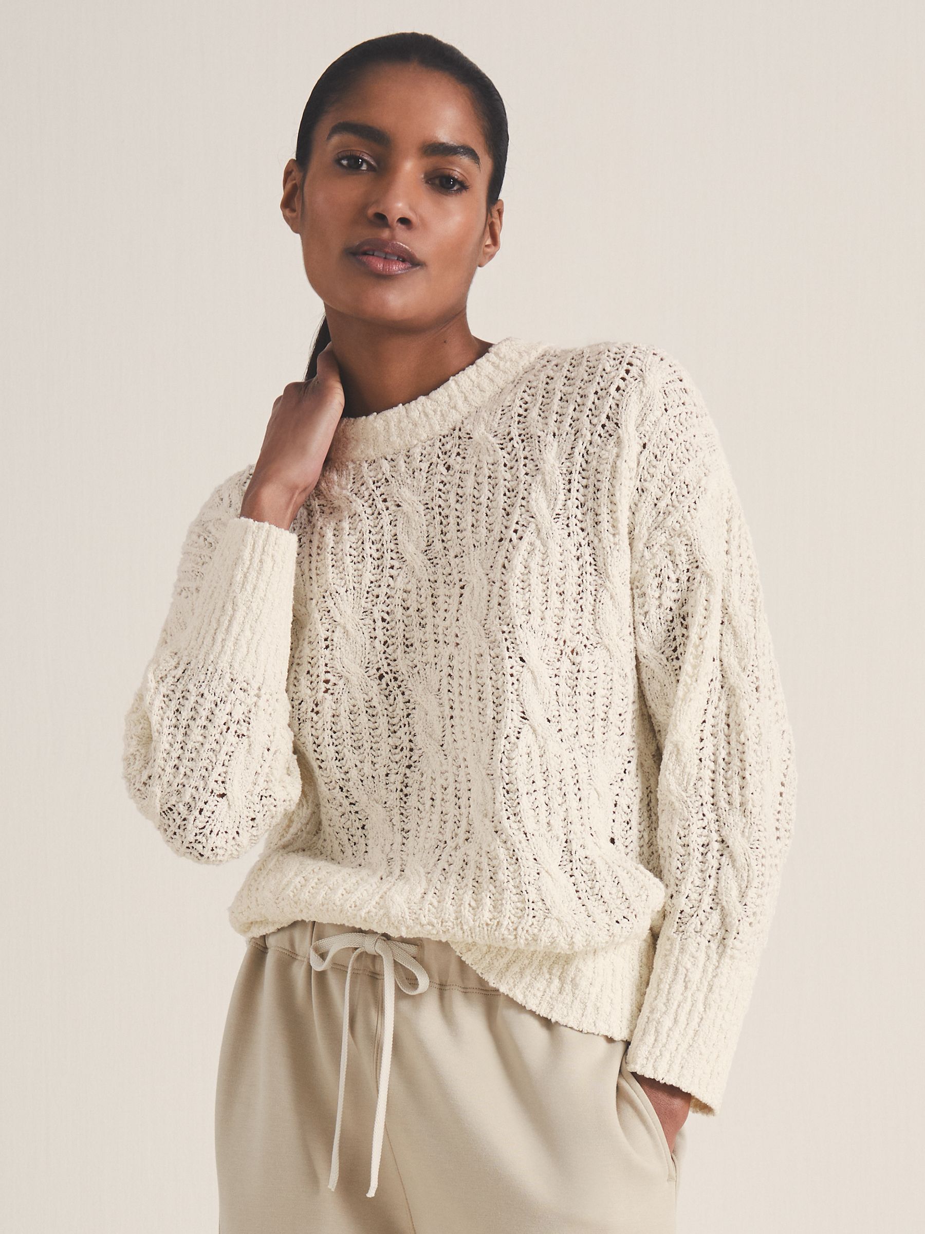 Reiss | Les 100 Ciels Bouclé Jumper in Ivory