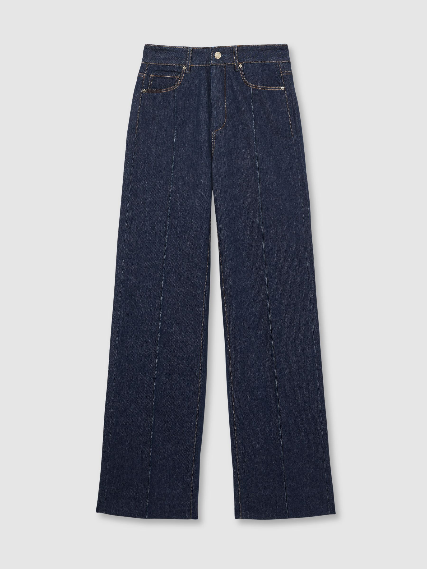 Paige Wide Leg Pintuck Jeans in Anais Blue