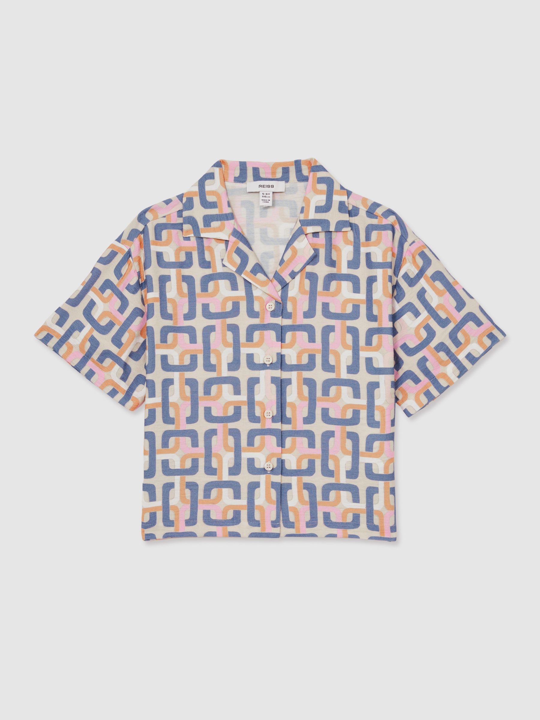 4-9 yrs Geometric Chain Print Shirt in Multi