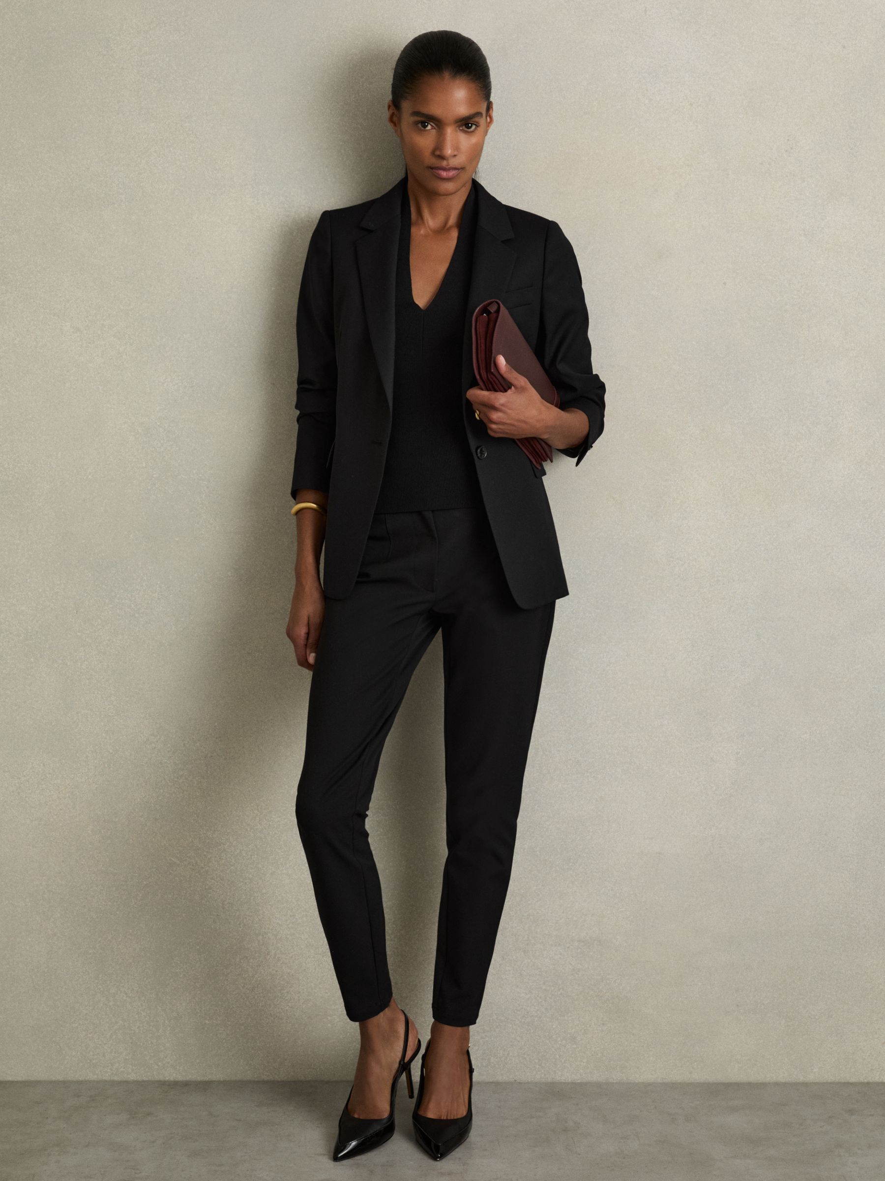 Skinny Fit Trousers in Black