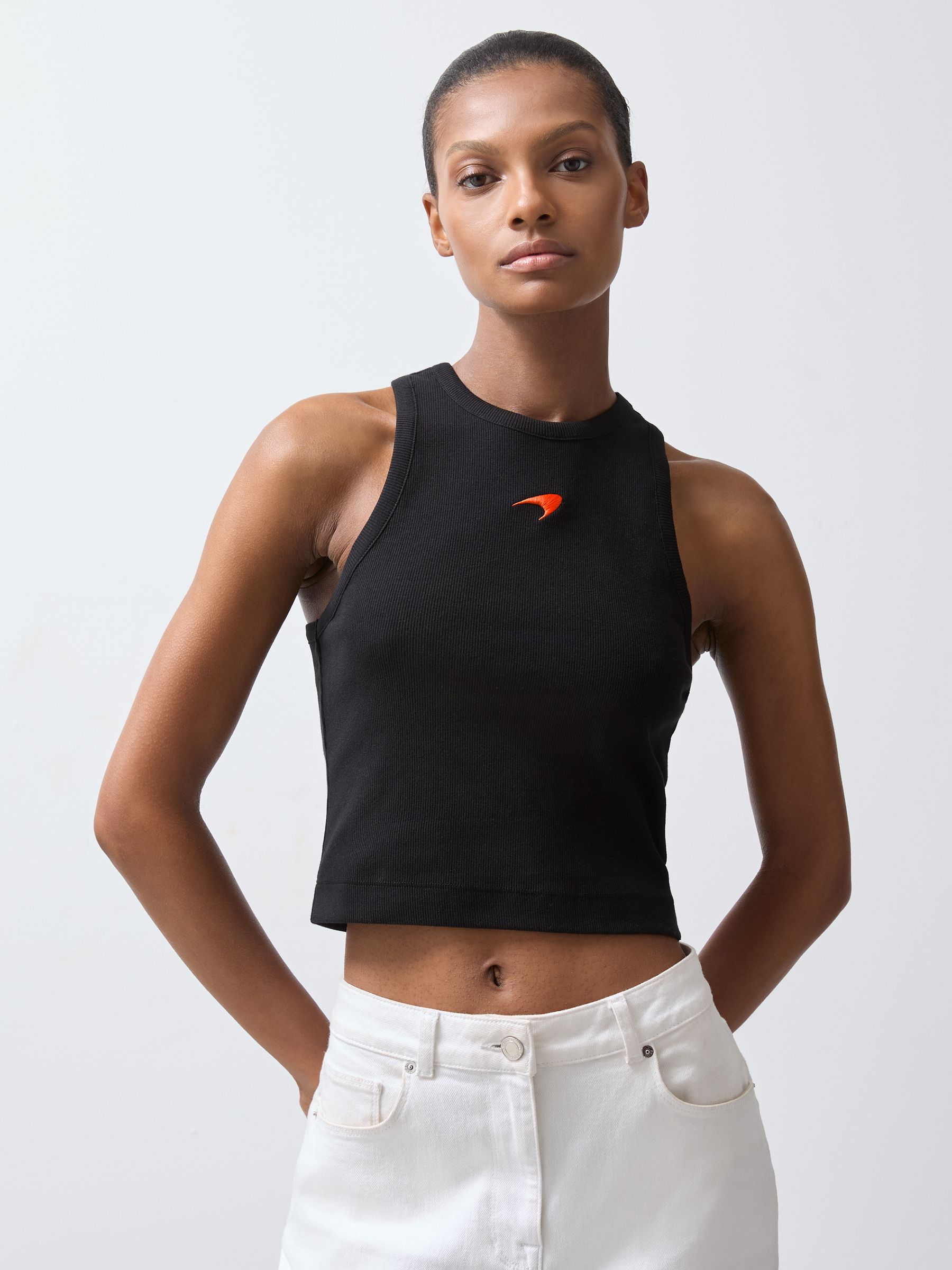 Cotton Logo Vest in Black