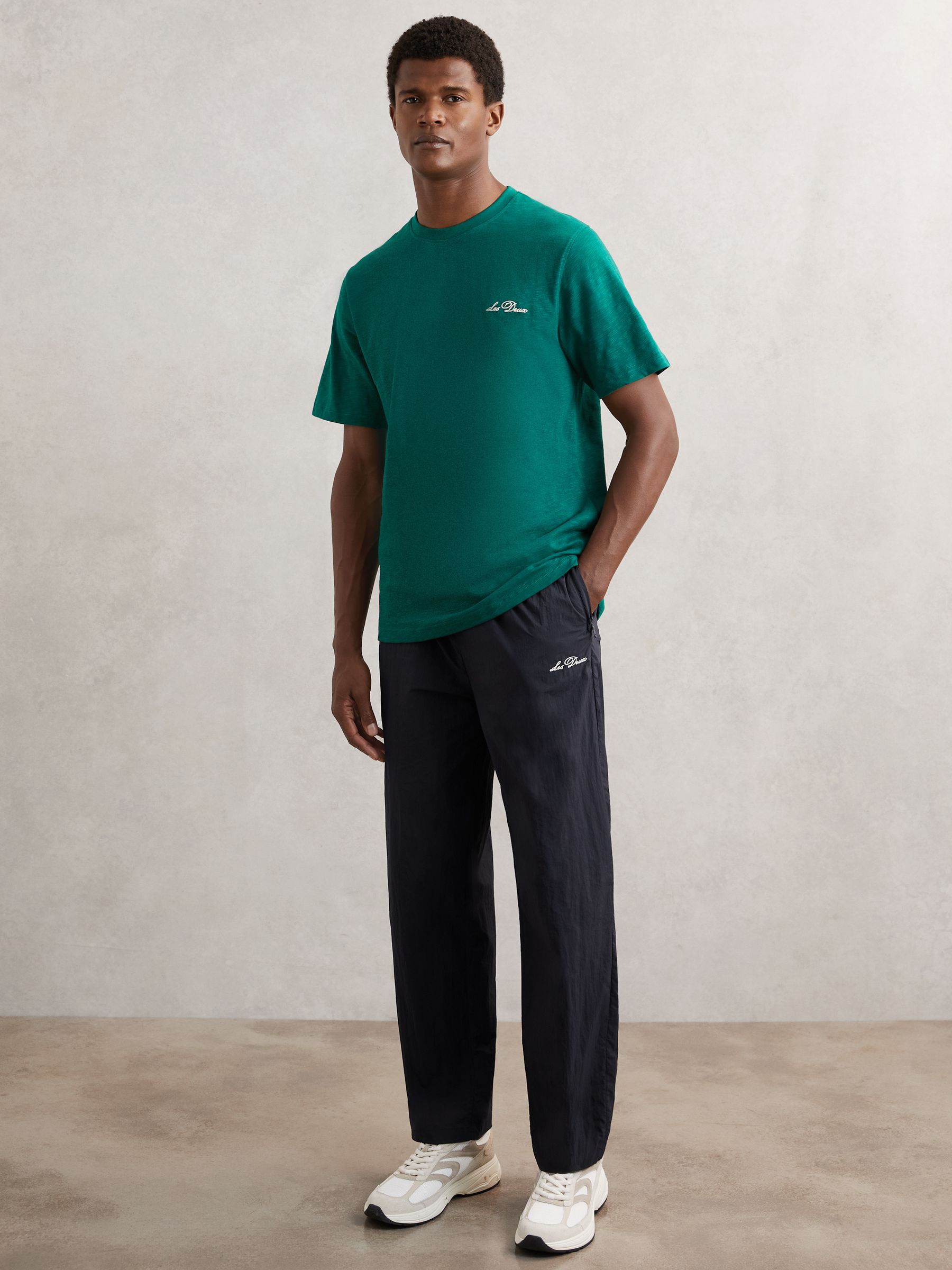 Les Deux Technical Logo Joggers in Dark Navy