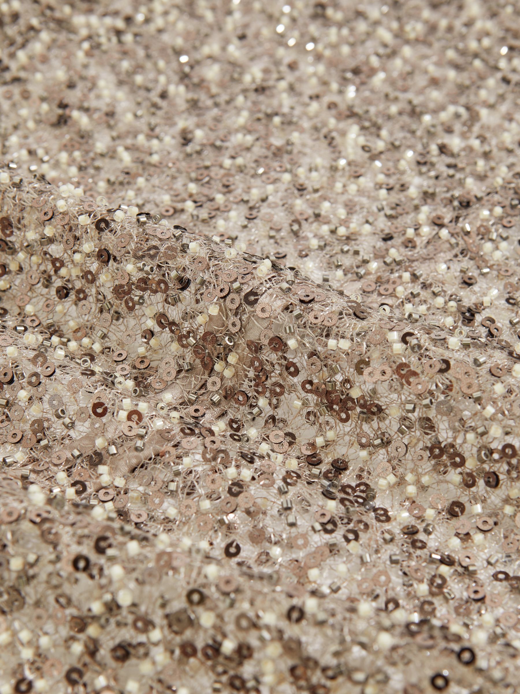 High-Neck Embellished Top in Silver