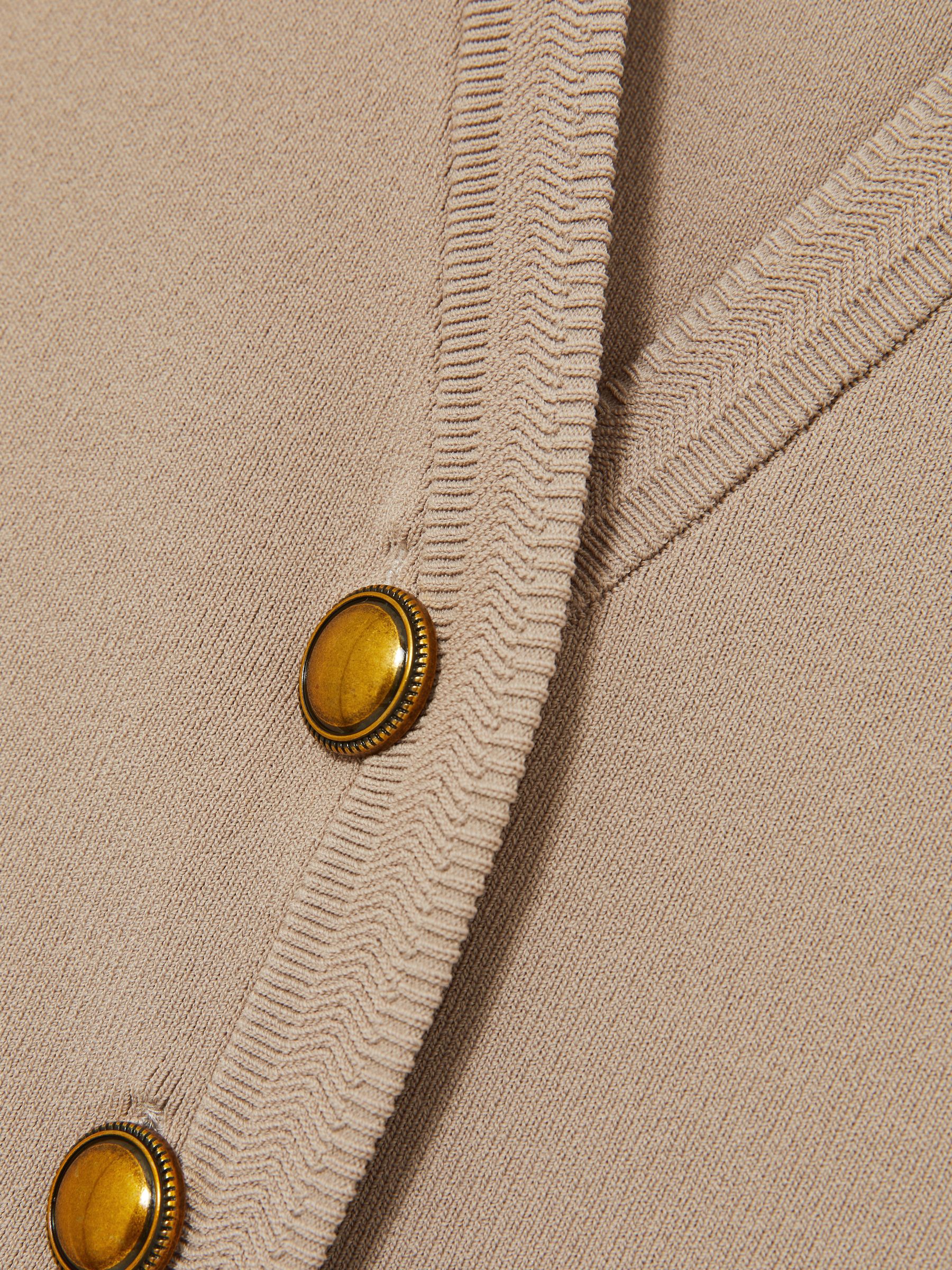 Knitted Button Through Vest in Neutral