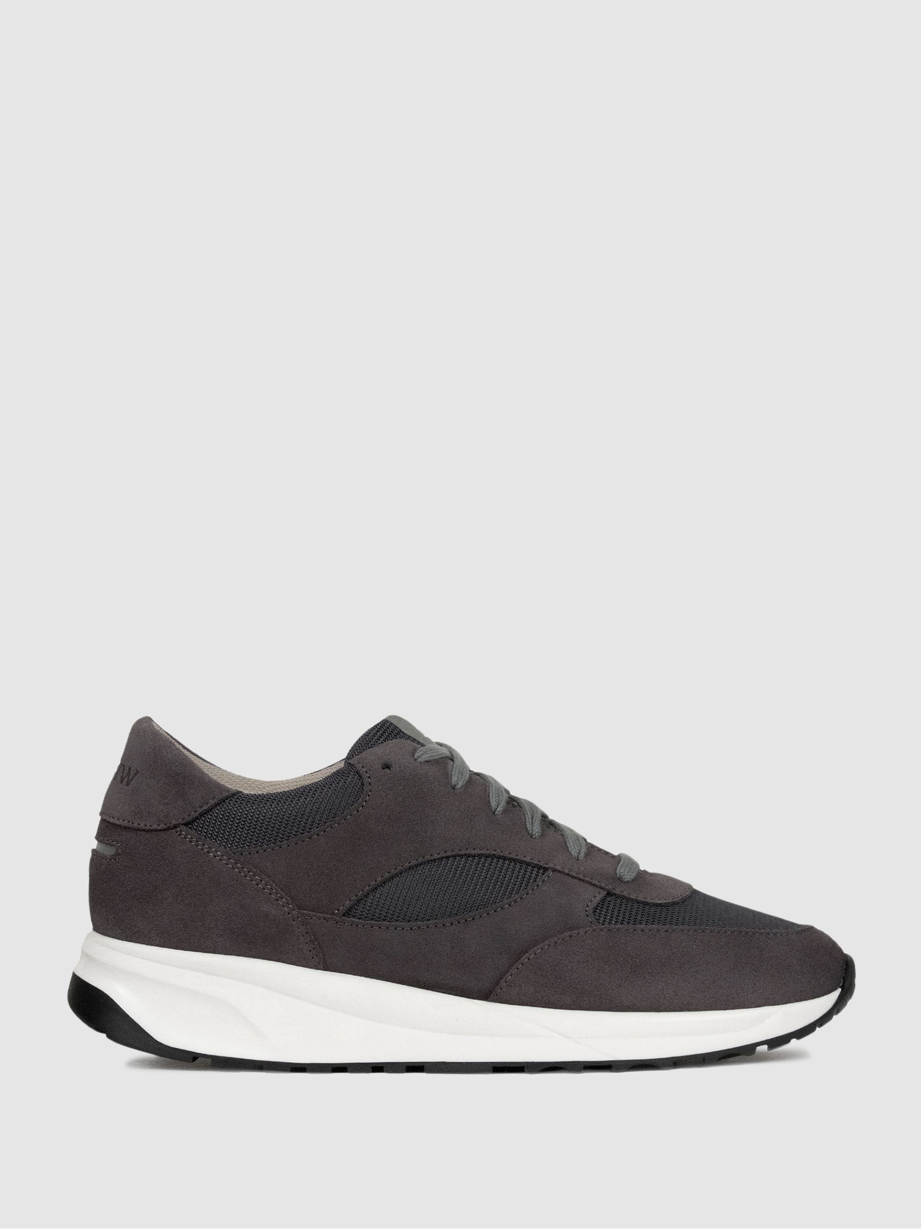 Unseen Footwear Suede and Mesh Rozel Trainers in Grey