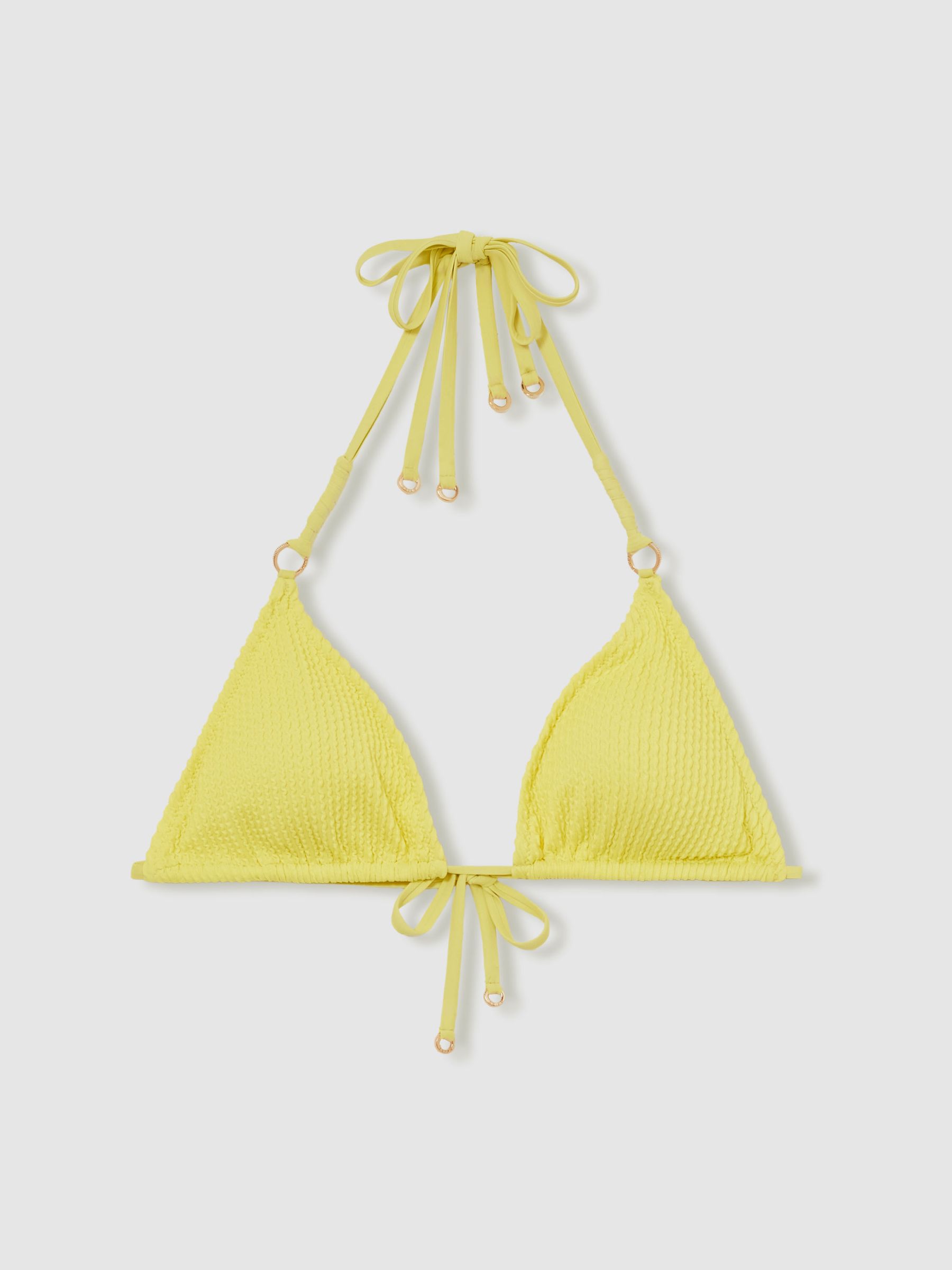 Printed Triangle Bikini Top in Lemon Yellow