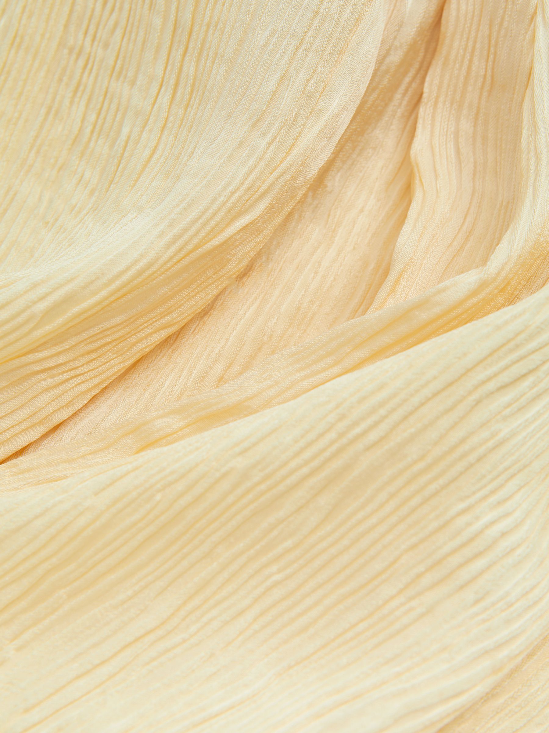 Heather Buttercup Anna Quan Plisse Raw Hem Mini Dress