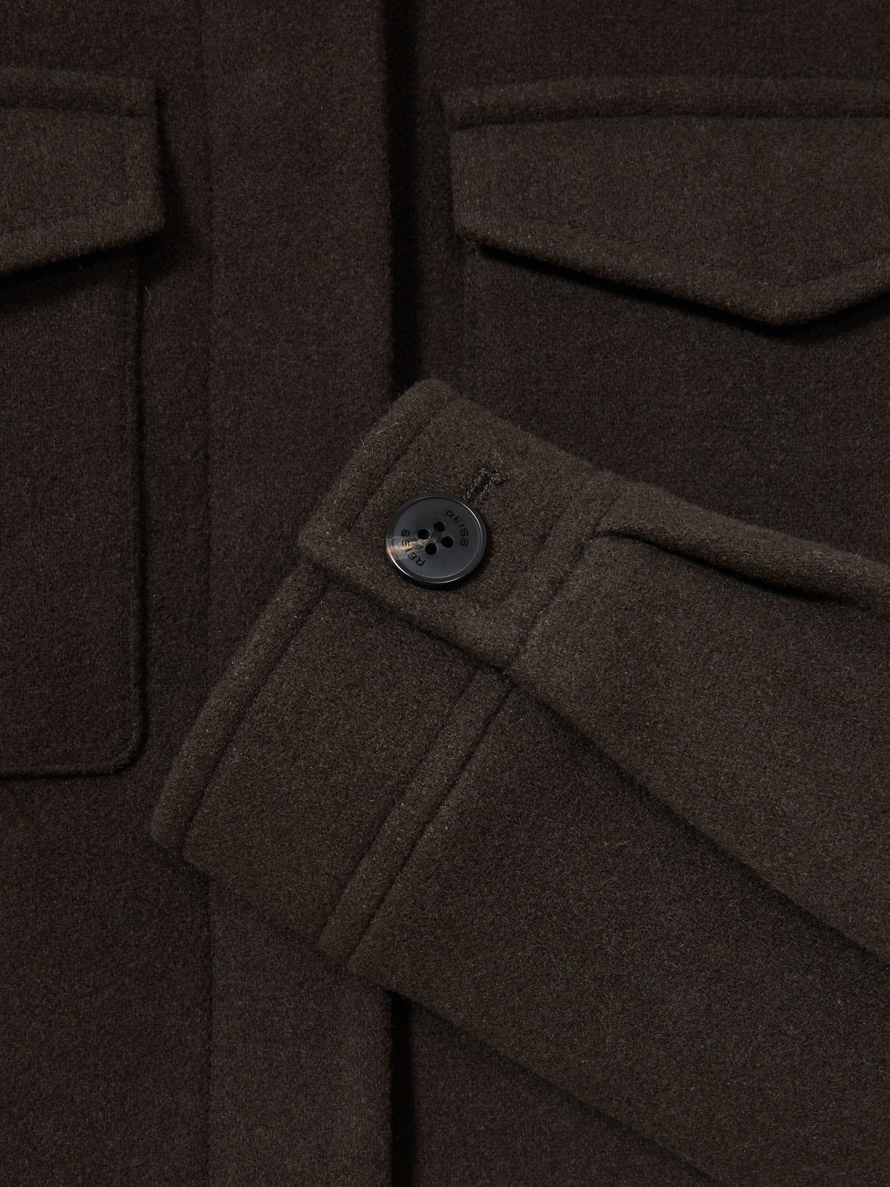 Wool-Blend Cropped Jacket in Mocha Brown