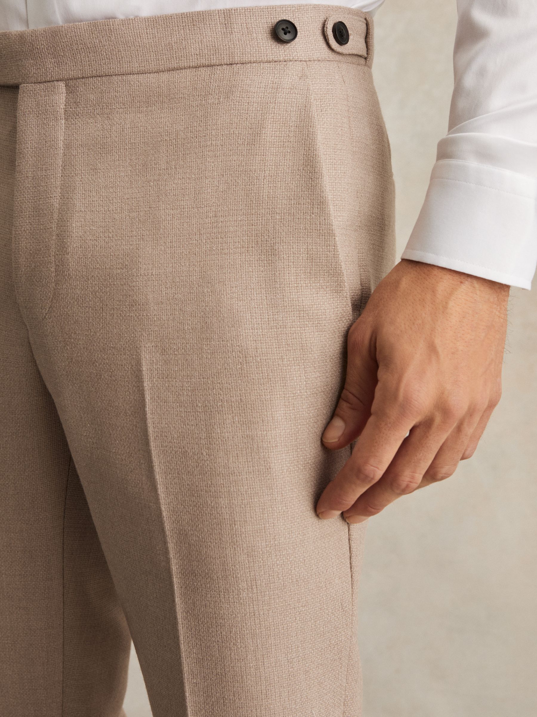 Wool-Blend Slim-Fit Suit Trousers in Oatmeal Brown