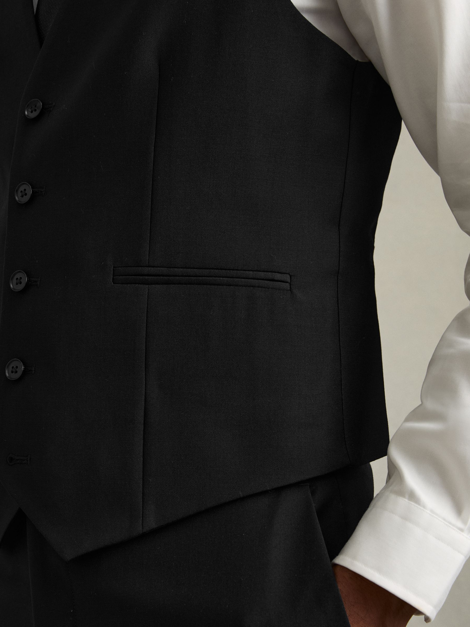 Slim-Fit Wool Suit Waistcoat in Black