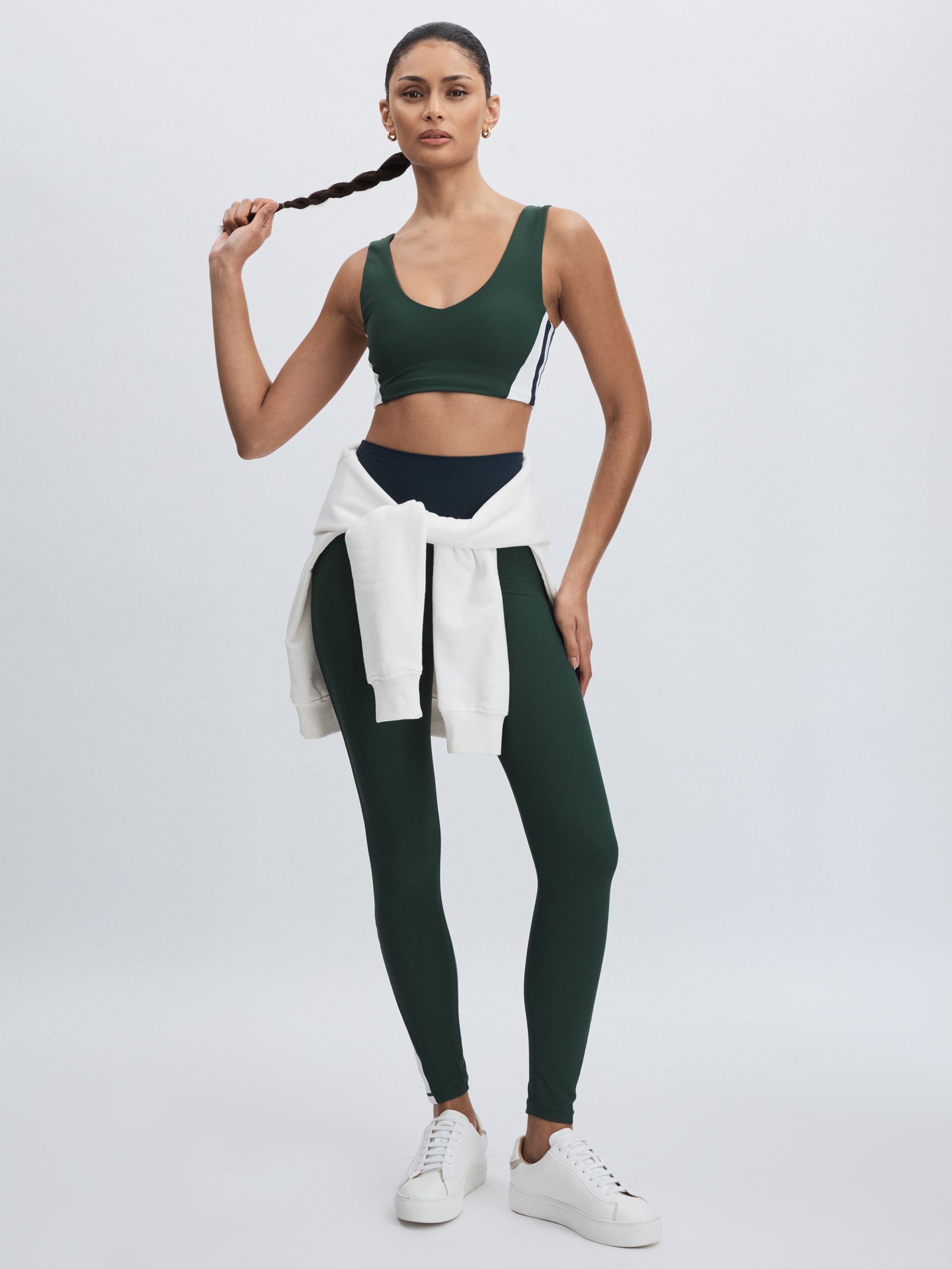 V-Neck Sports Bra in Green