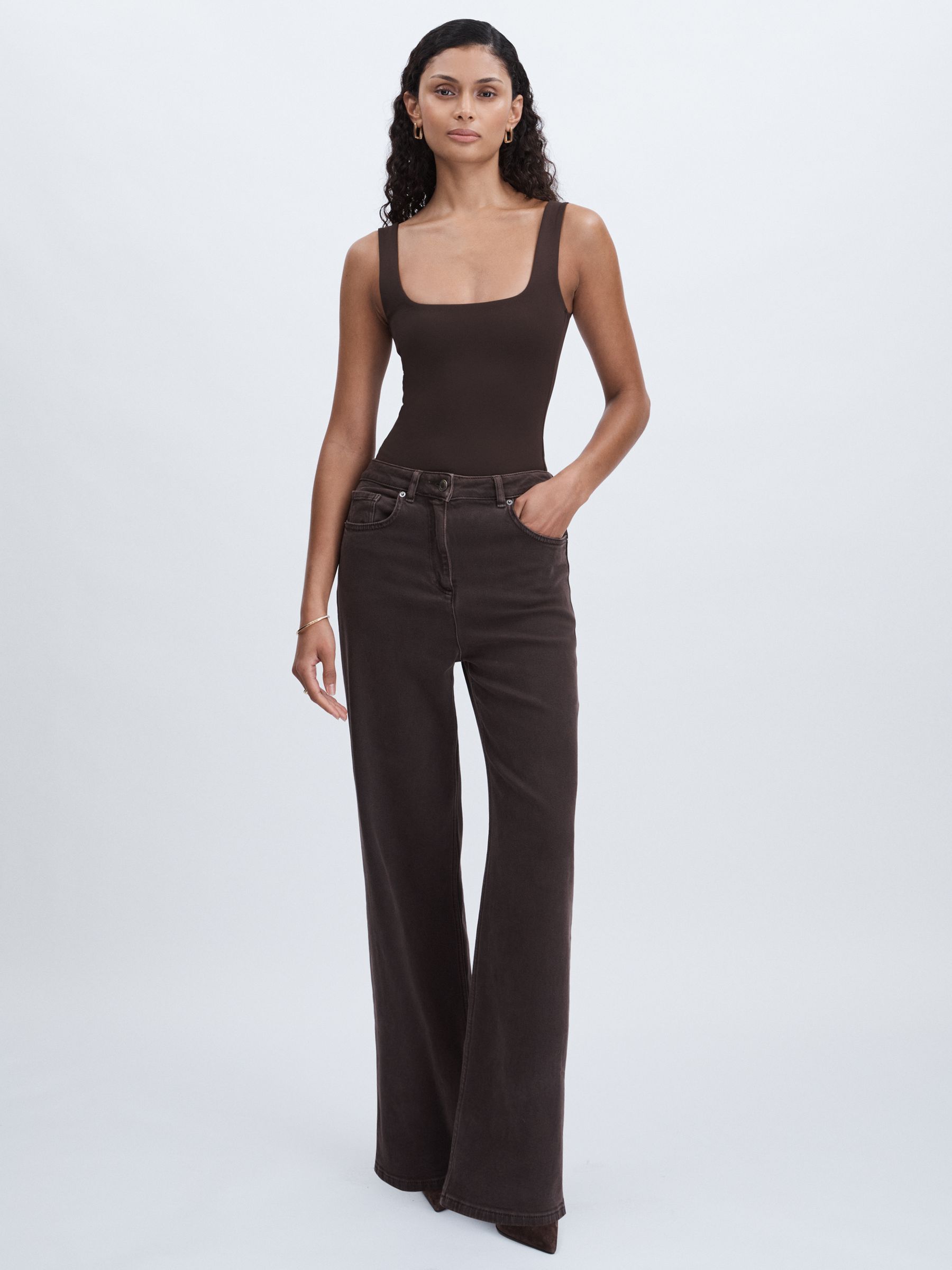 Good American Scuba Tank Bodysuit in Black/Brown