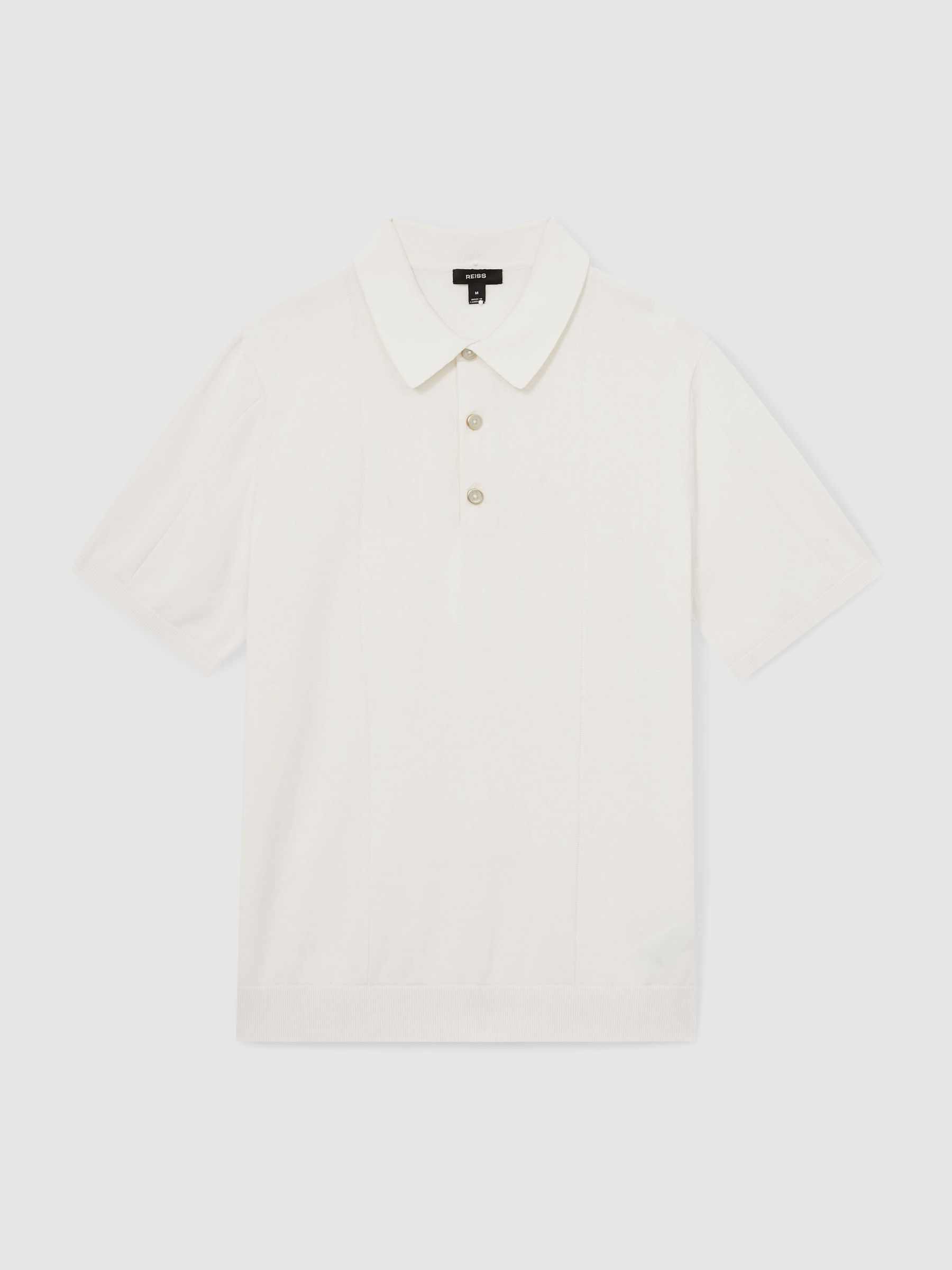 Cotton-Silk Polo Shirt in Off White