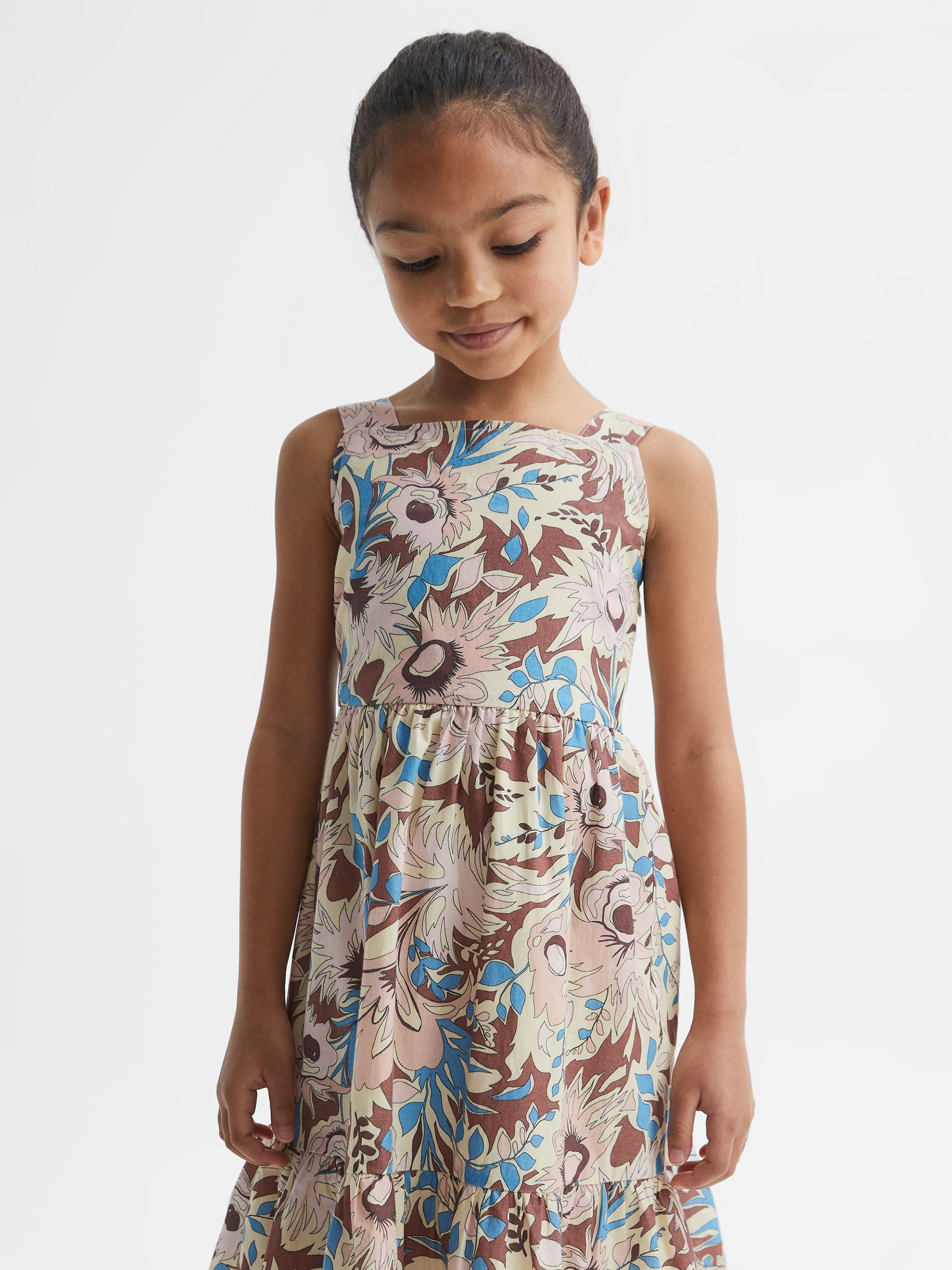 4-9 yrs Printed Strappy Dress in Lilac