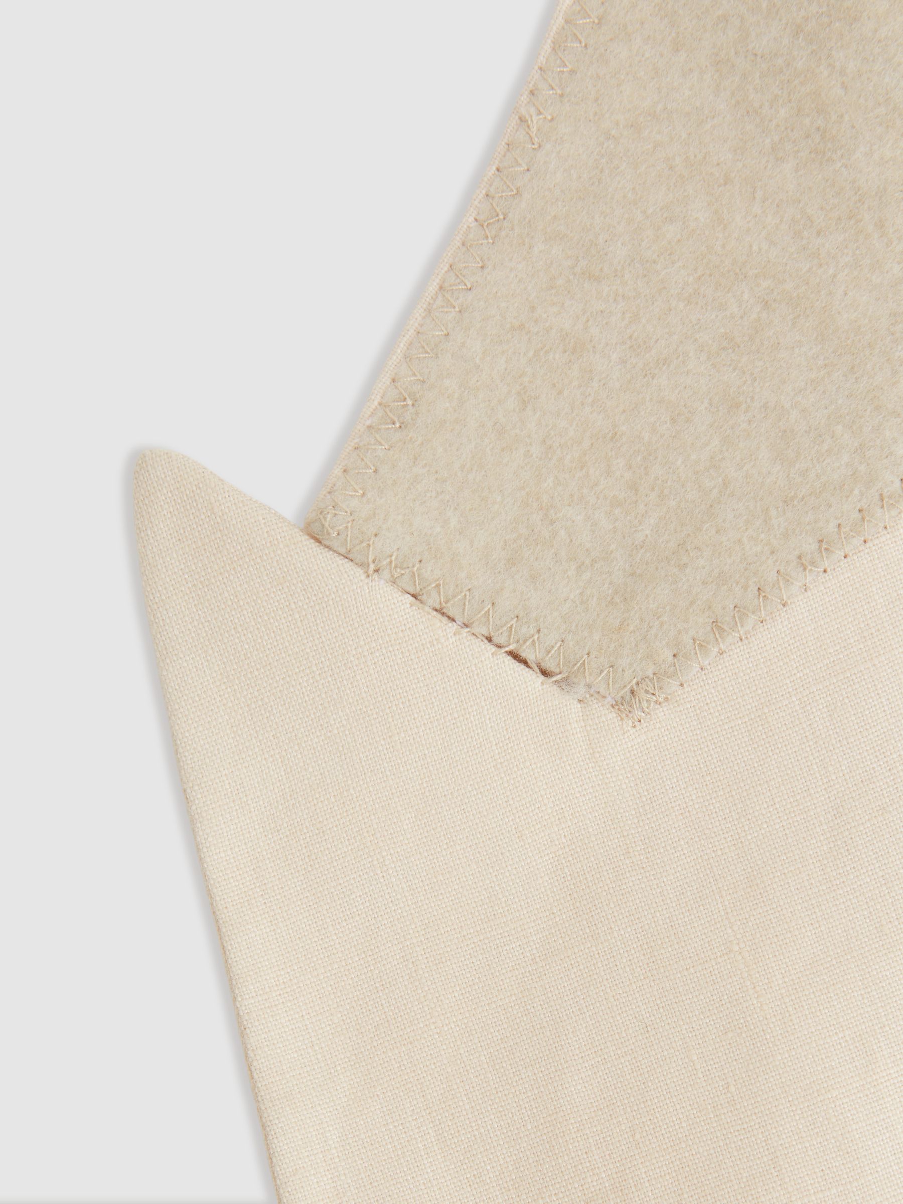 Double Breasted 100% Linen Slim Fit Blazer in Stone