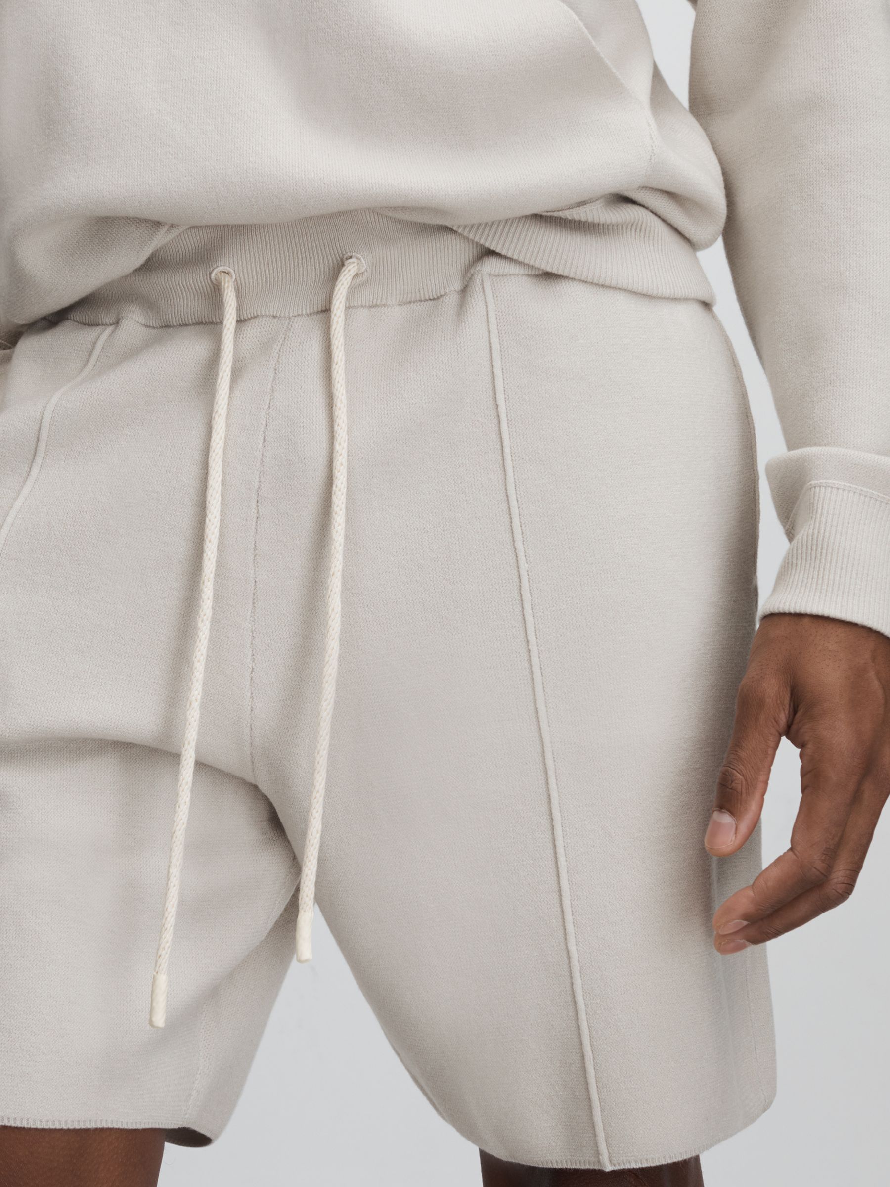 Paige Drawstring Sweat Shorts in Light Grey