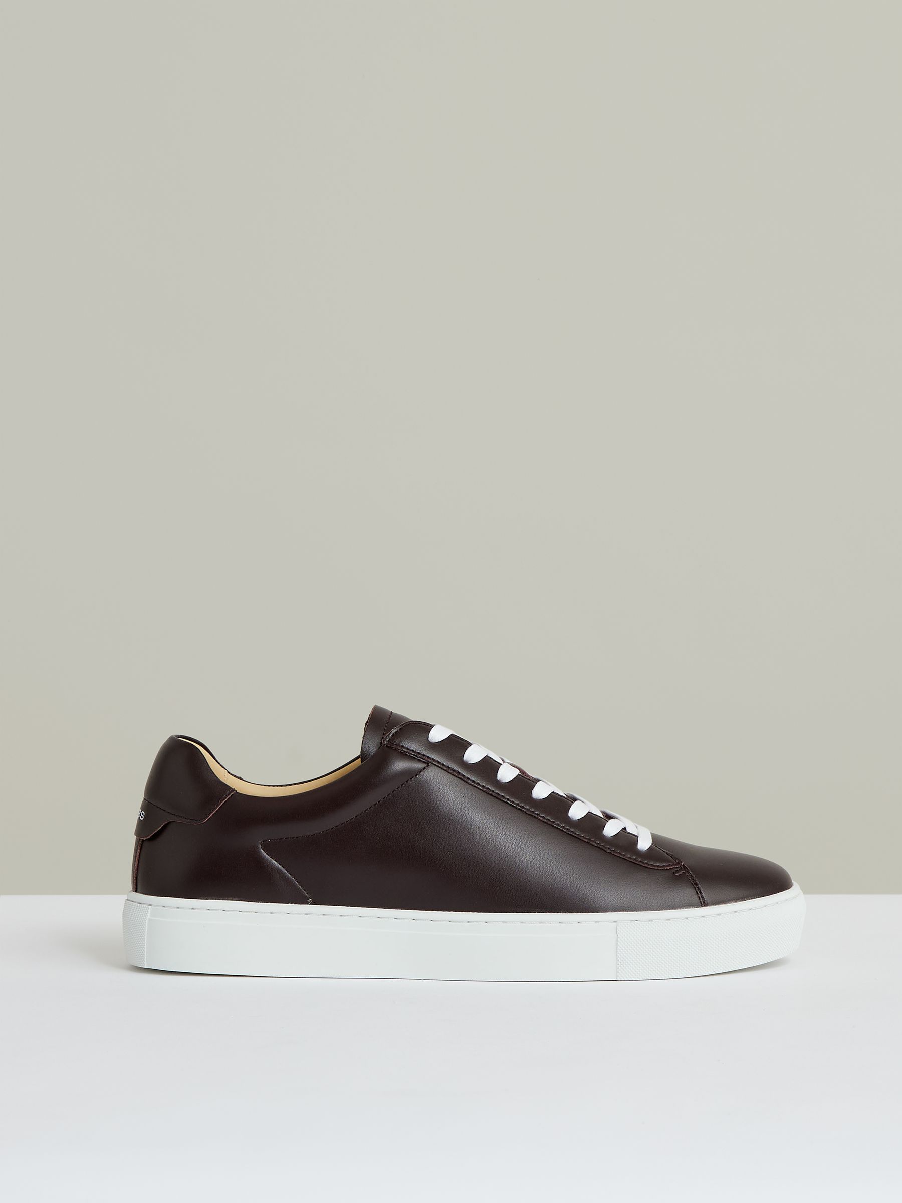 Leather Low-Top Trainers in Plum Purple