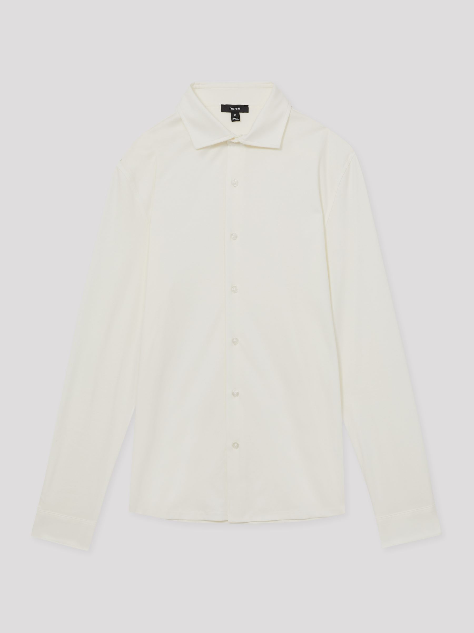 Air-Water Cotton Button-Through Shirt in Ecru