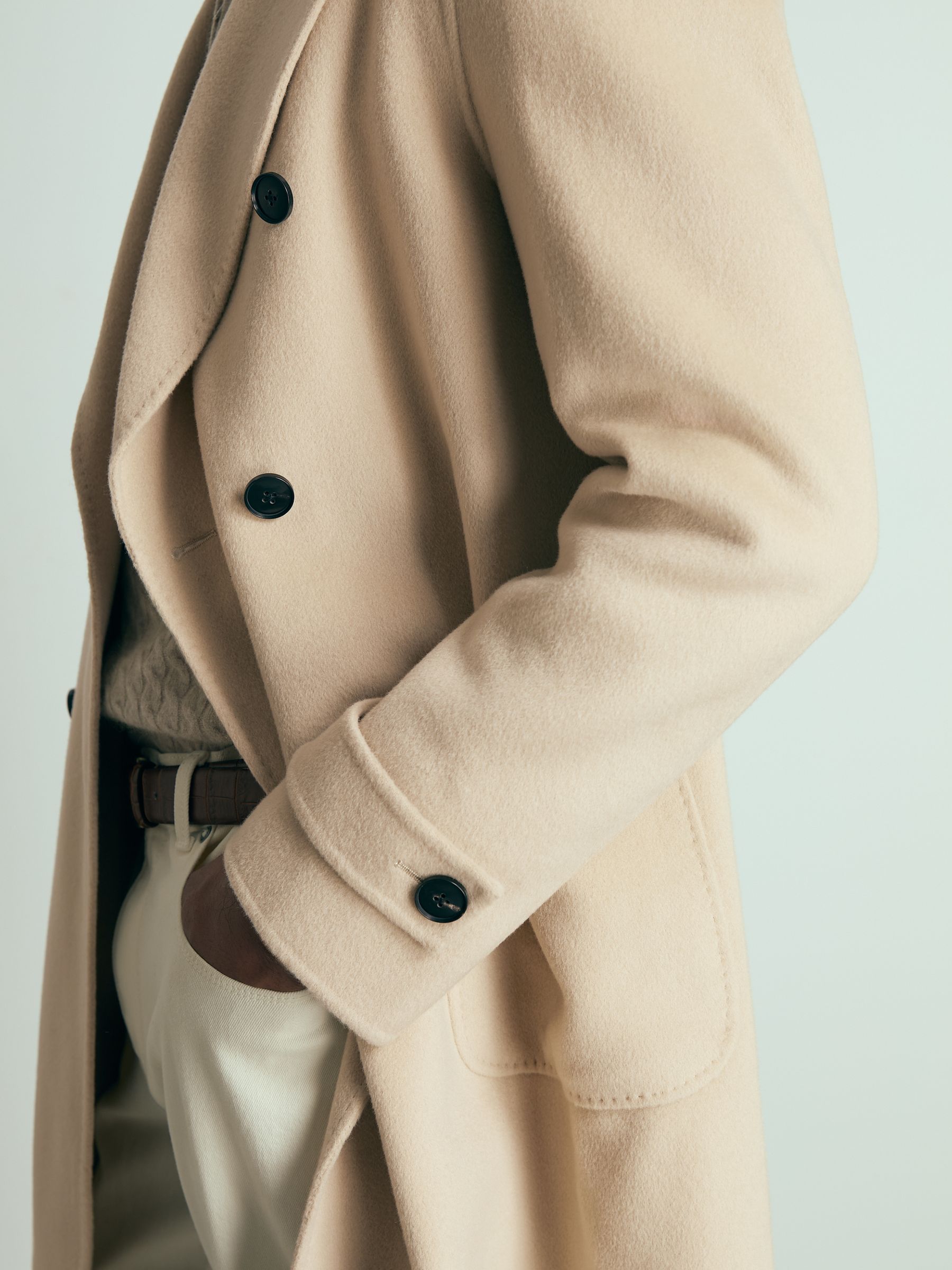 Atelier Wool-Cashmere Double-Breasted Coat in Camel
