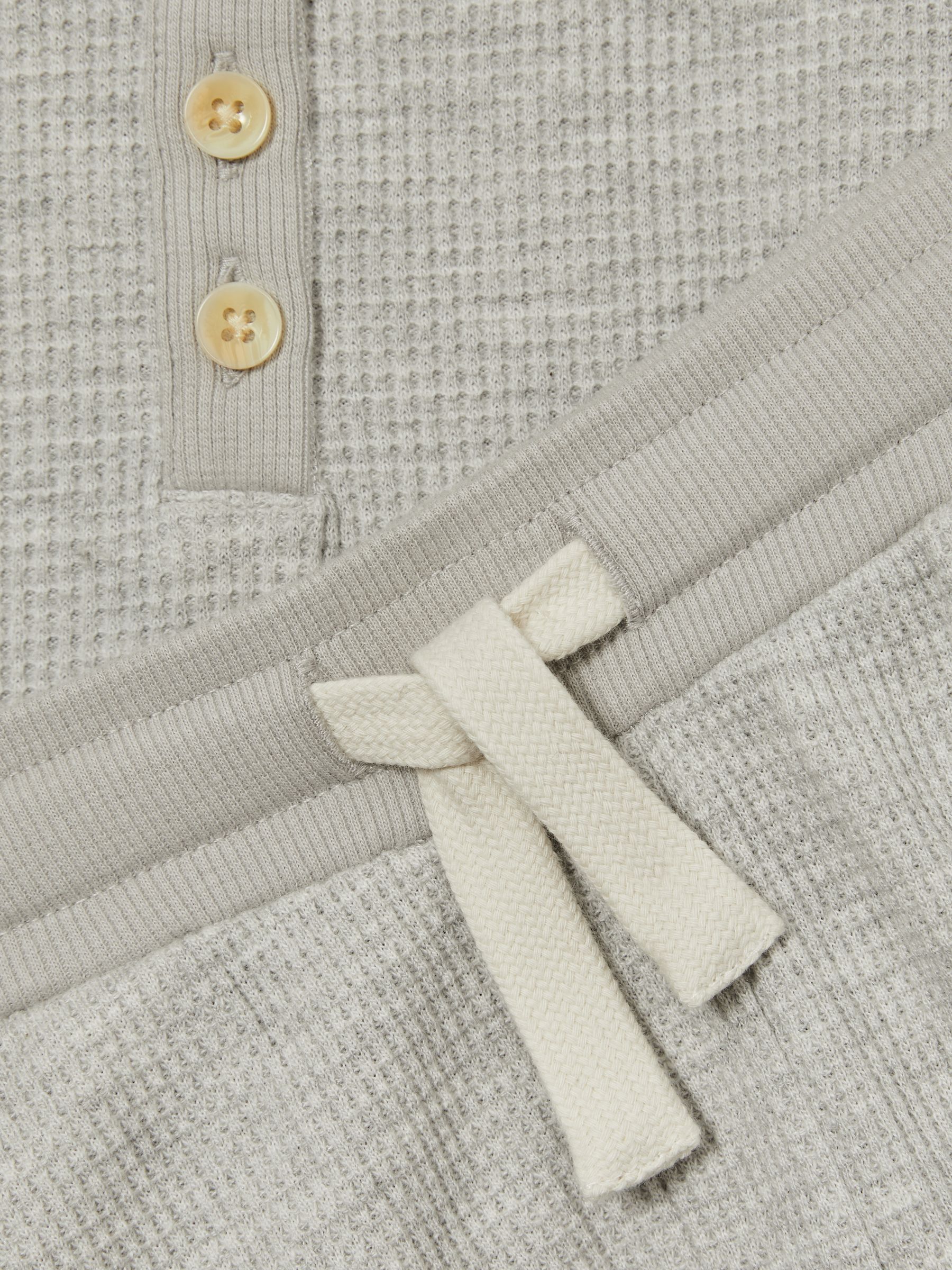 4-9 yrs Cotton-Blend Jersey Waffle Top And Trousers Set in Grey