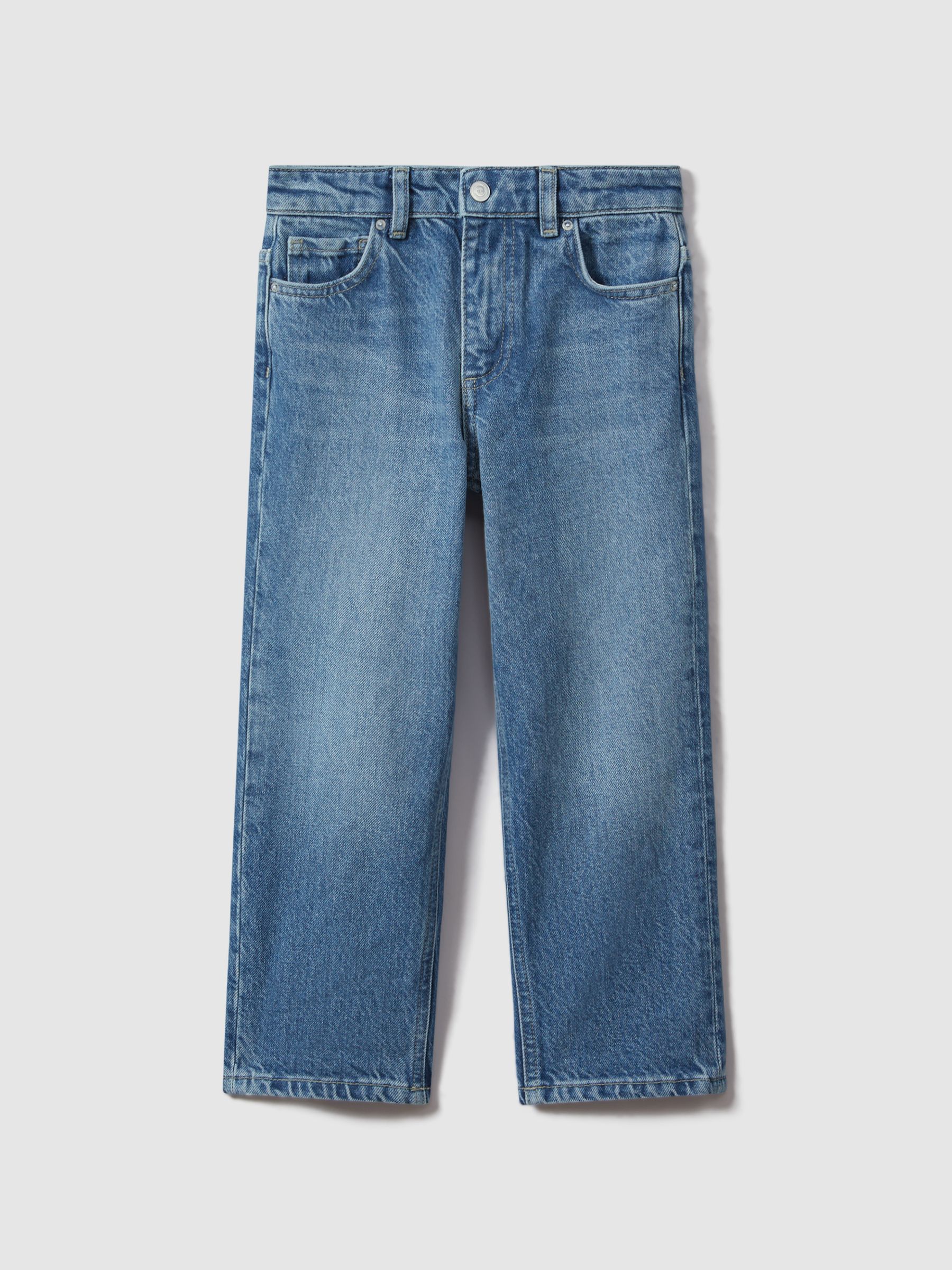 3-9 yrs Loose Fit Adjuster Jeans in Mid Blue