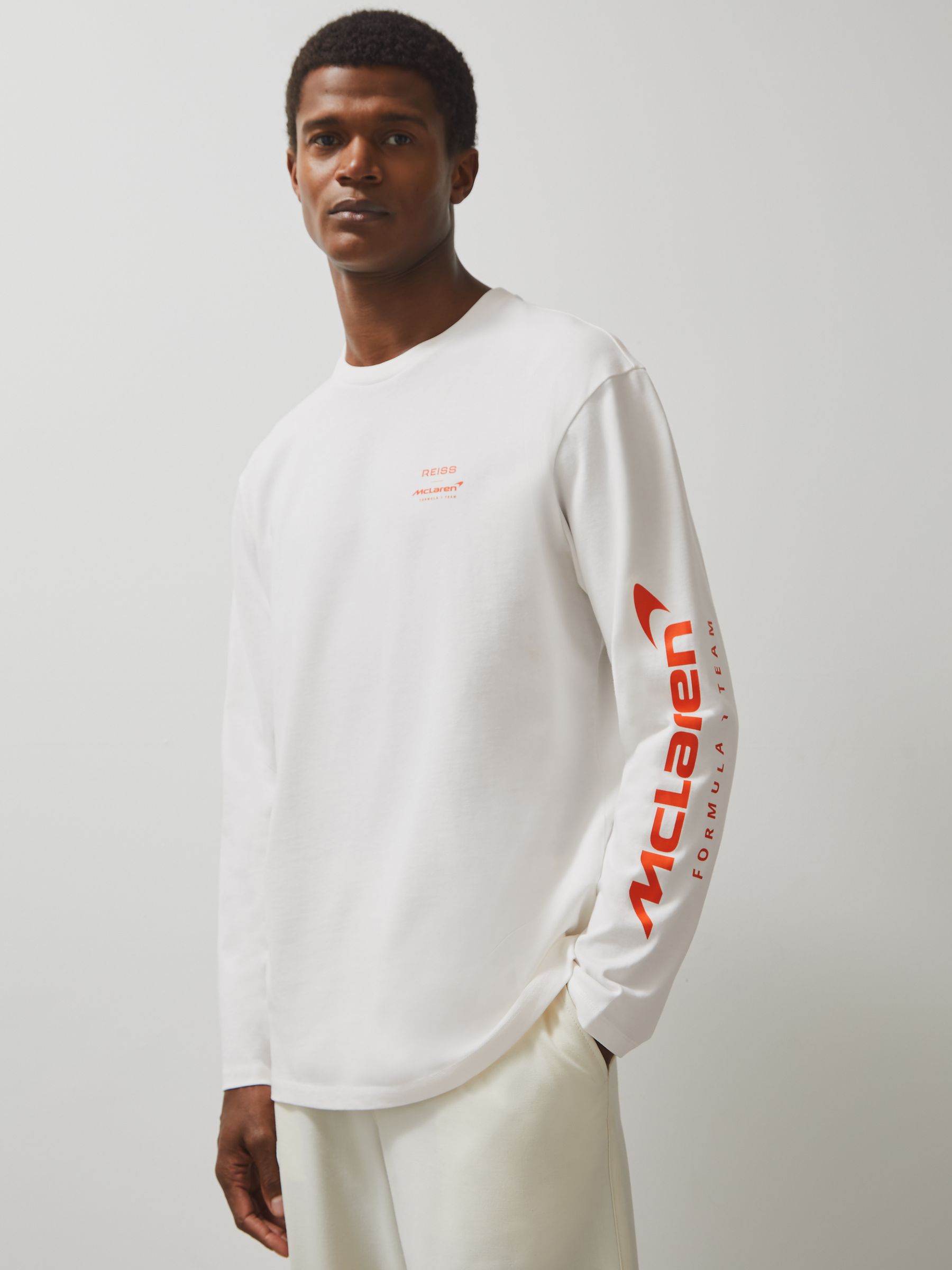 Unisex Fit McLaren F1 Team Tyre-Print T-Shirt in White