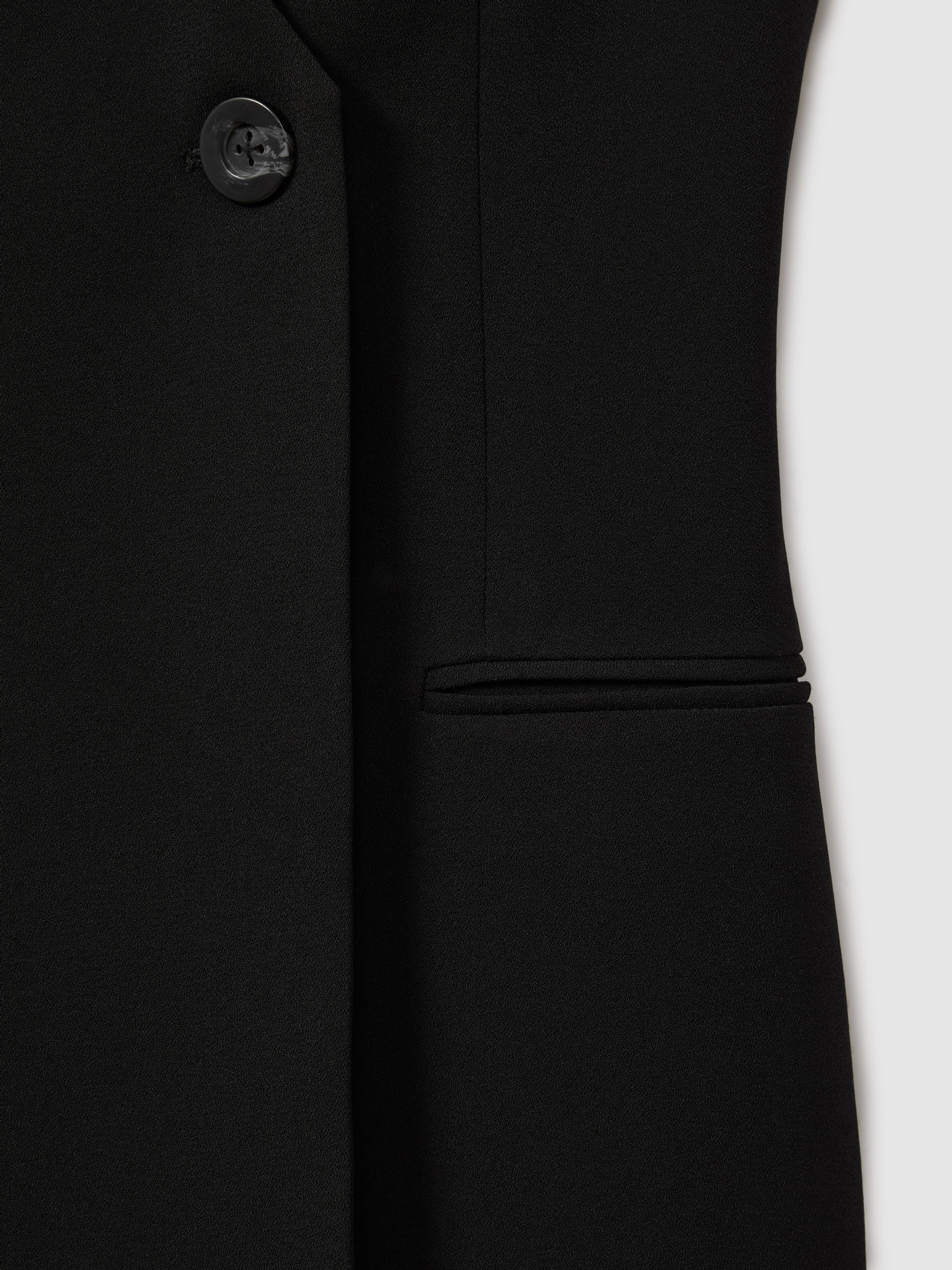 Florere Longline Black Waistcoat in Black