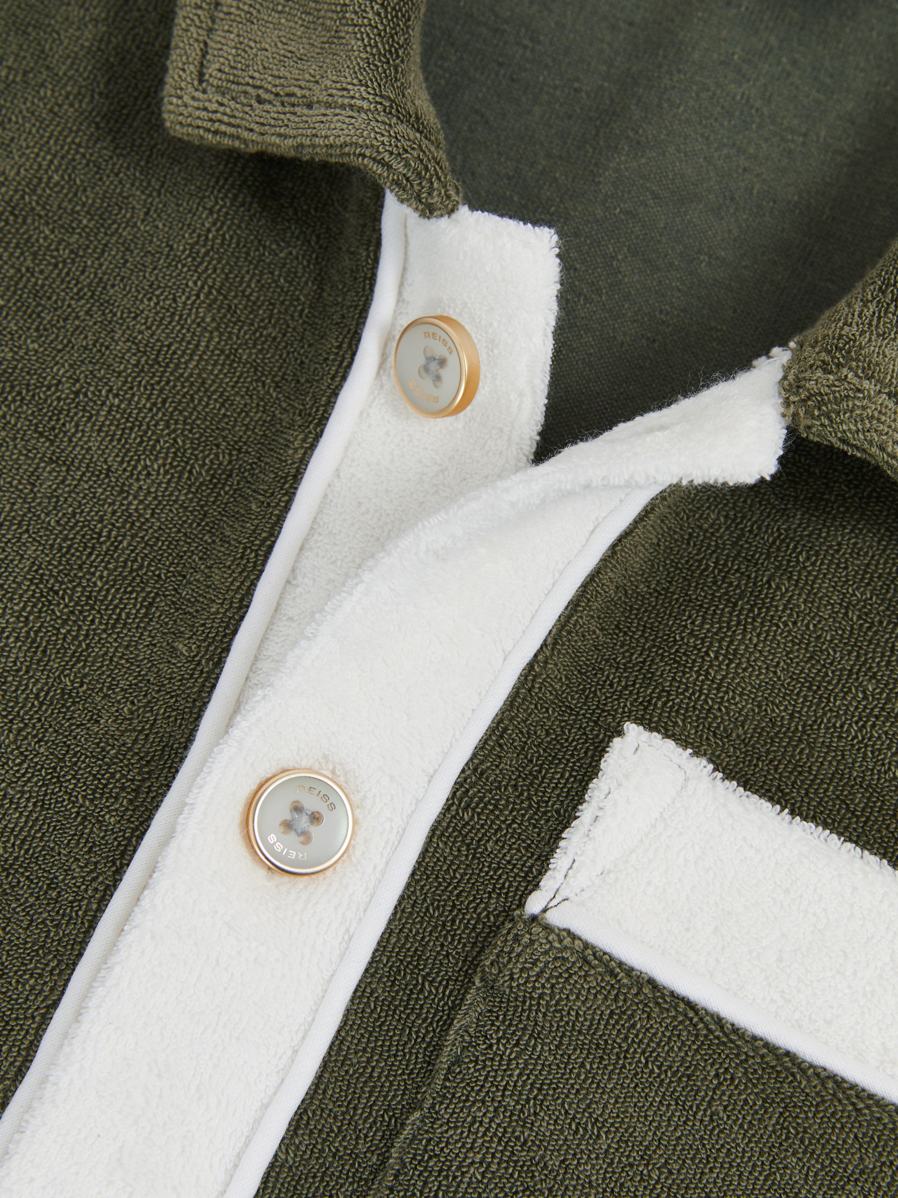 3-9 yrs Velour Colour-Block Shirt in Green Multi