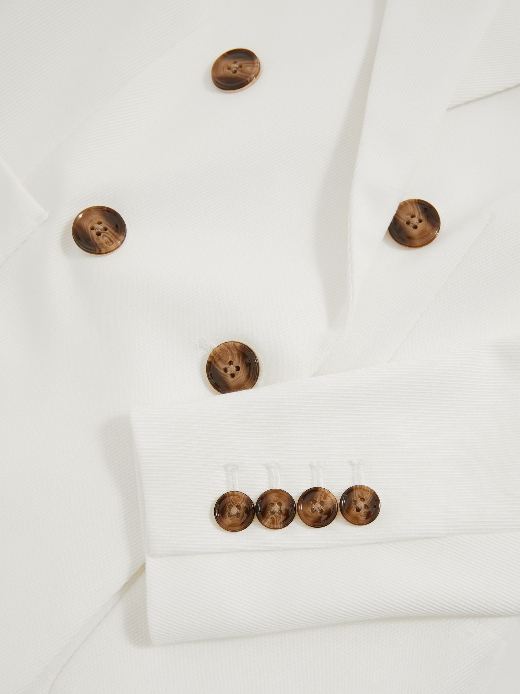 Double-Breasted Notch-Lapel Blazer in White