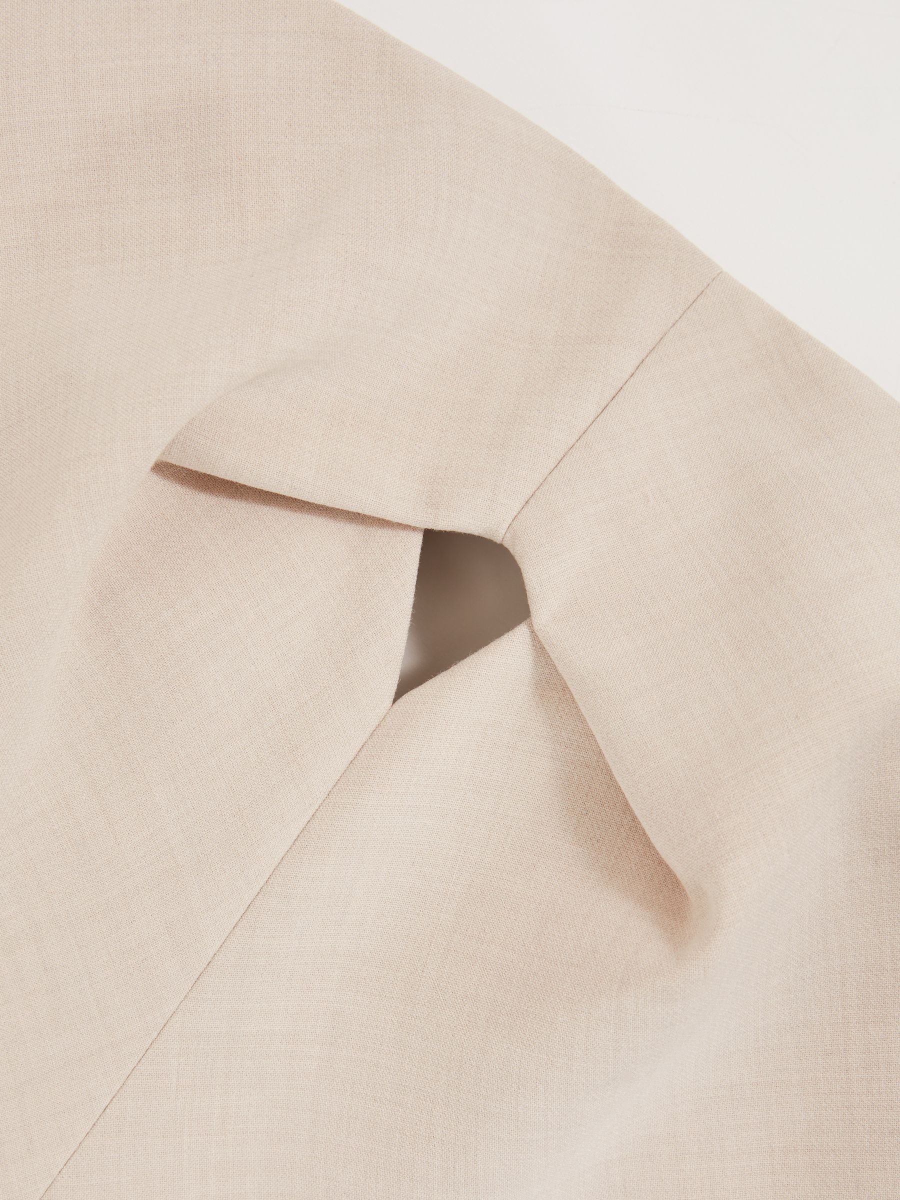 Double Strap Cut Out Midi Dress in Stone Neutral