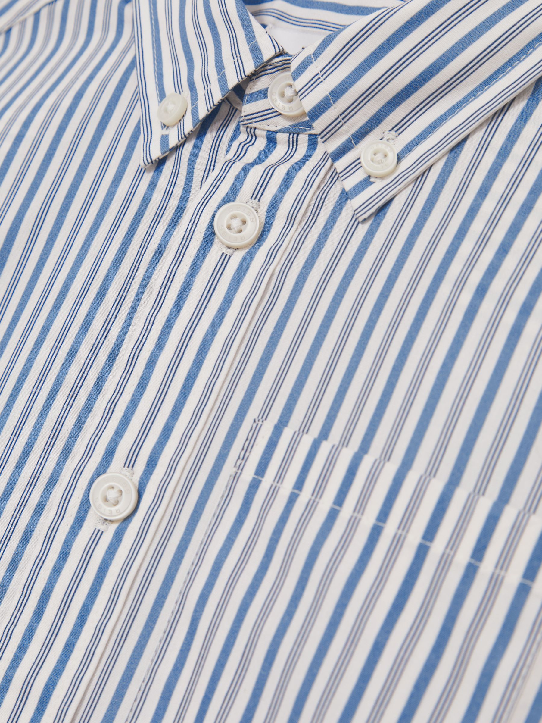 9-13 yrs Cotton-Poplin Striped Oversize Shirt in Blue/White
