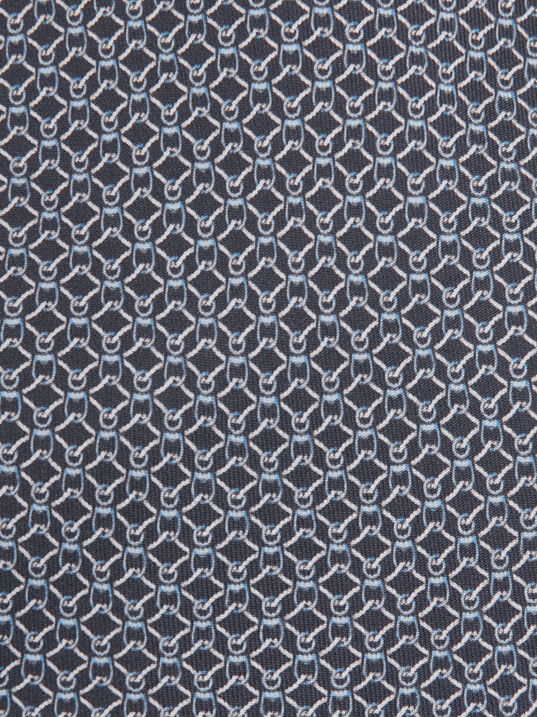 Silk Chain Pattern Tie in Navy